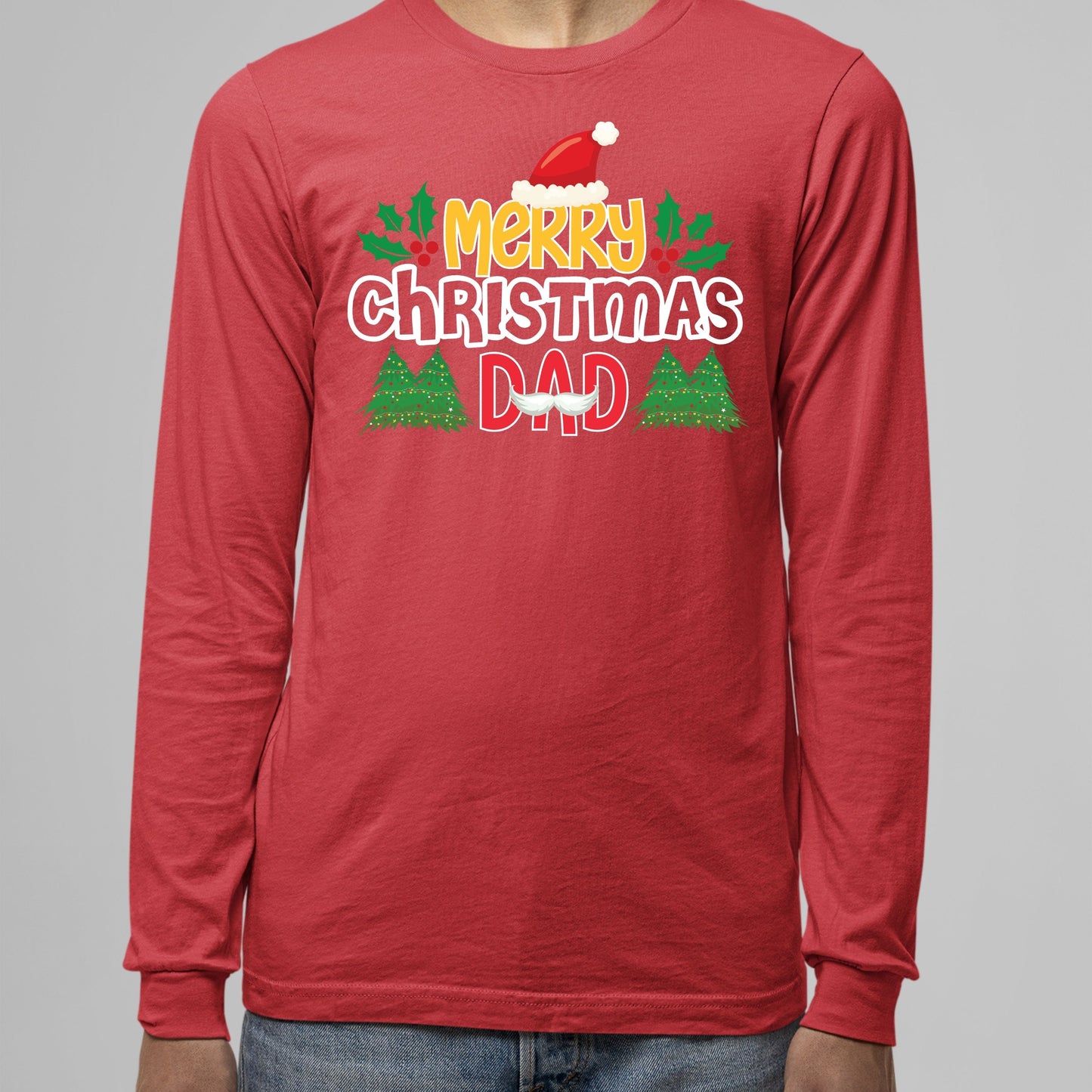 Merry Christmas DadMerry Christmas Dad, Christmas Sweatshirt, Christmas Long Sleeves, Christmas Crewneck For Men, Christmas Sweater, Christmas Present