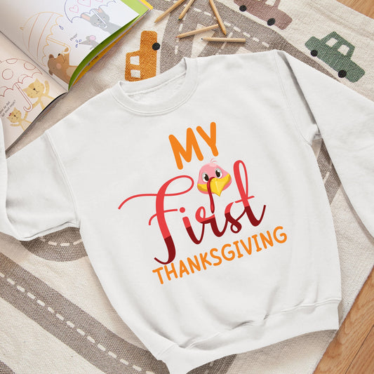 My First Thanks Giving, Thanksgiving Sweatshirt, Thanksgiving Sweater for kids, Thanksgiving Gift Ideas, Cute Thanksgiving