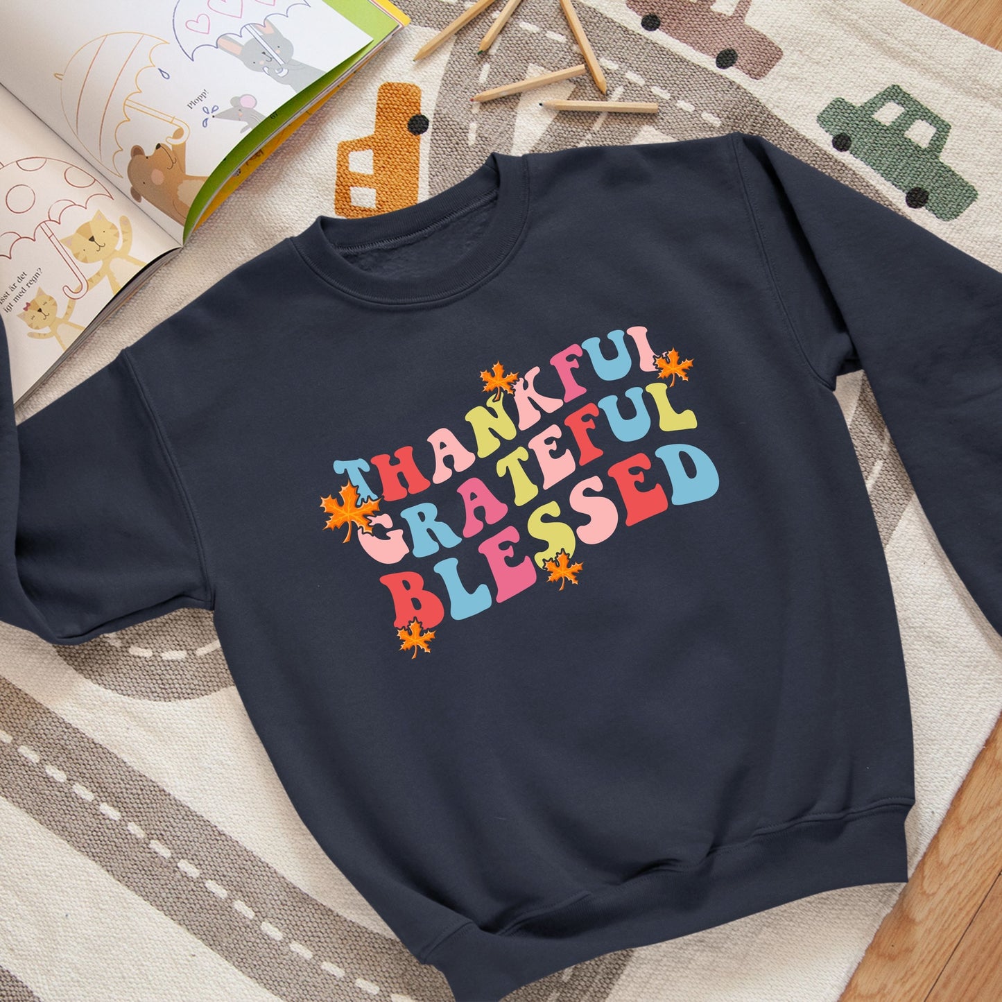Thanksgiving Grateful Sweatshirt, Thanksgiving Sweatshirt, Thanksgiving Sweater for Kids, Thanksgiving Gift, Cute Thanksgiving Sweatshirt