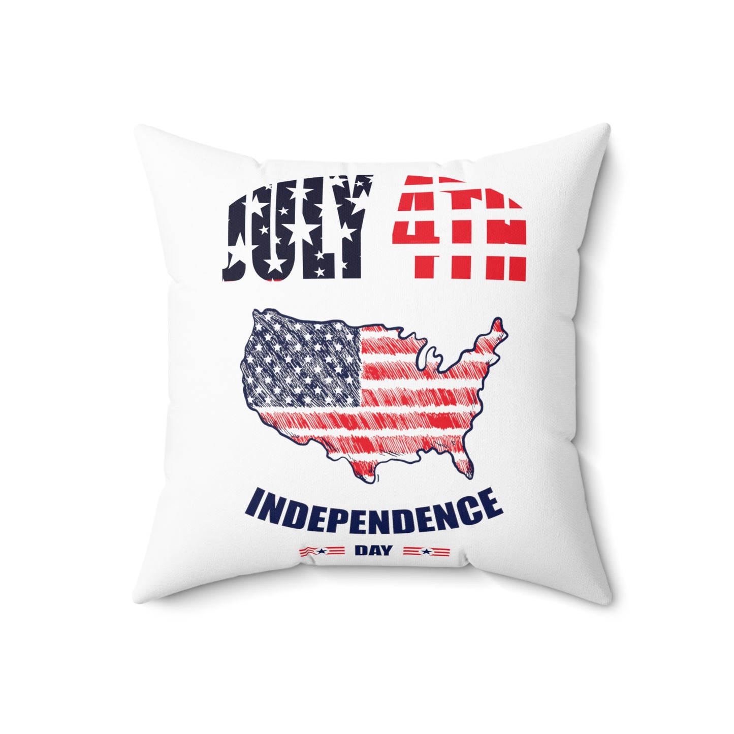 4th of July Independence Day Celebration Spun Polyester Square Pillow