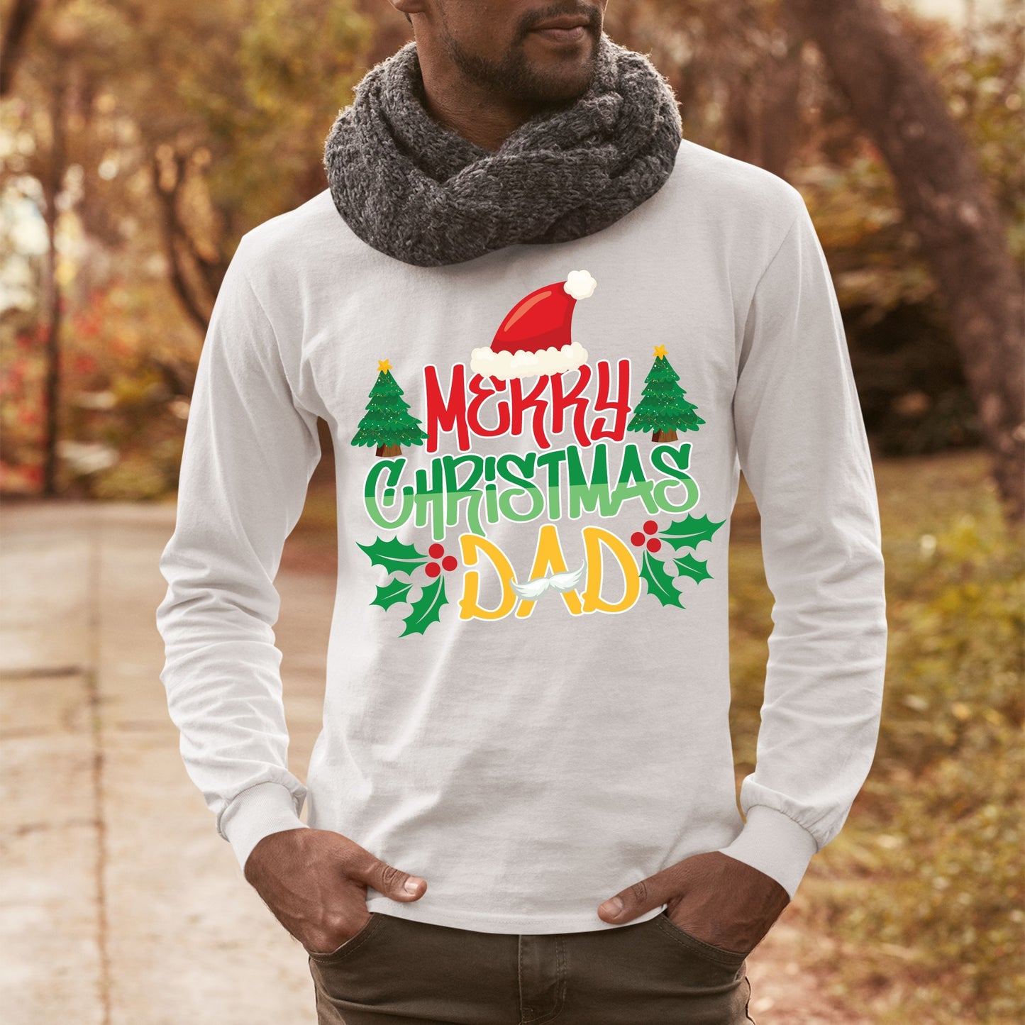 Merry Christmas Dad, Christmas Crewneck For Men, Christmas Long Sleeves, Christmas Sweatshirt, Christmas Sweater, Christmas Present