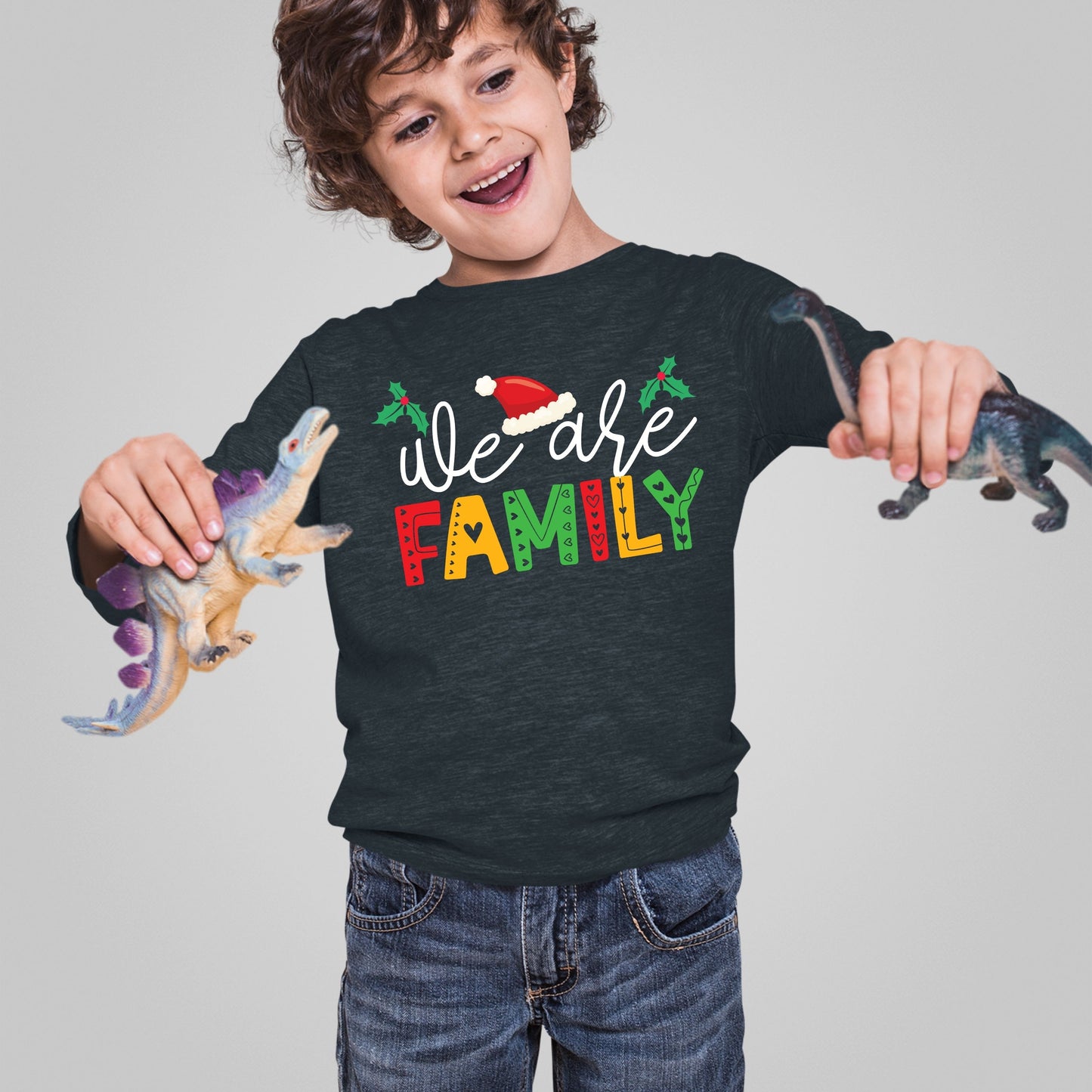 We Are Family, Christmas Long Sleeves, Christmas Sweater, Christmas Crewneck For Youth, Christmas Present, Christmas Sweatshirt