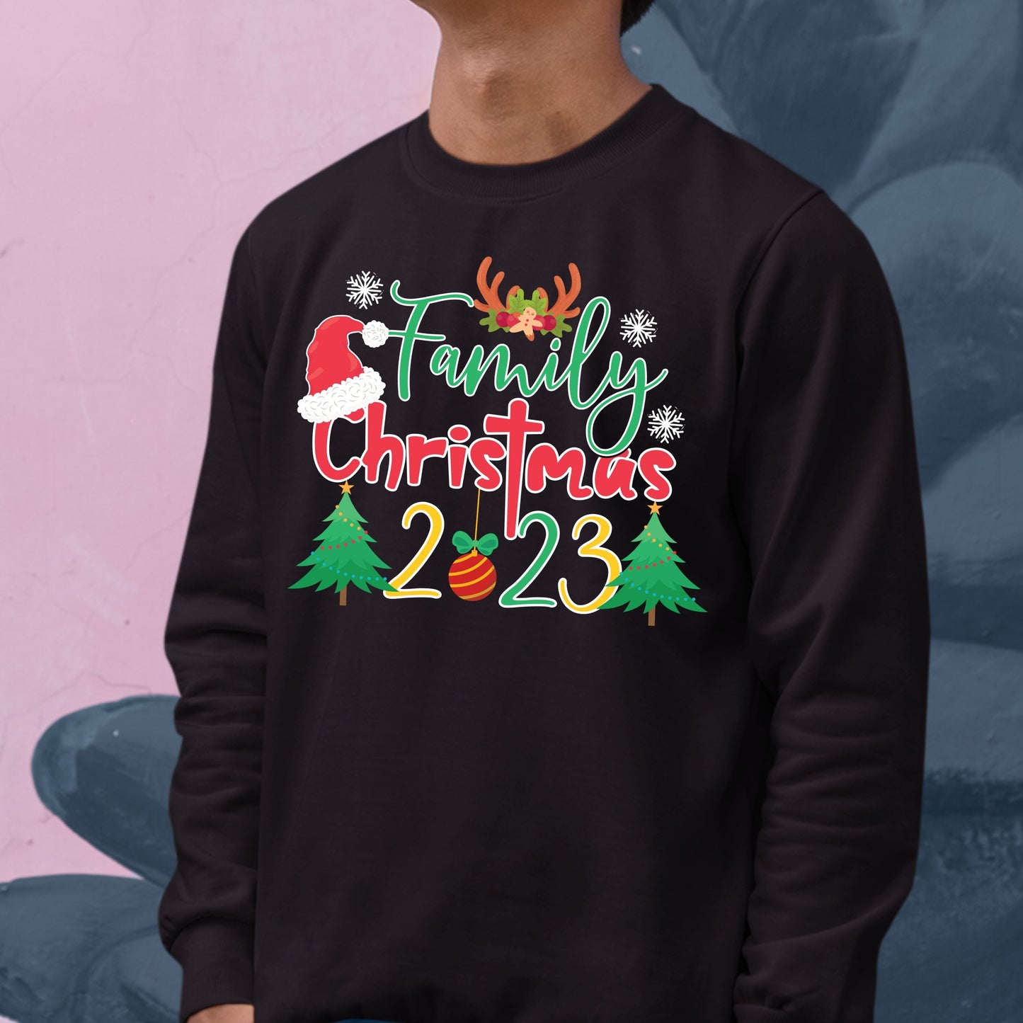 Family Christmas 2023, Christmas Long Sleeves, Christmas Sweater, Christmas Crewneck For Youth, Christmas Present, Christmas Sweatshirt