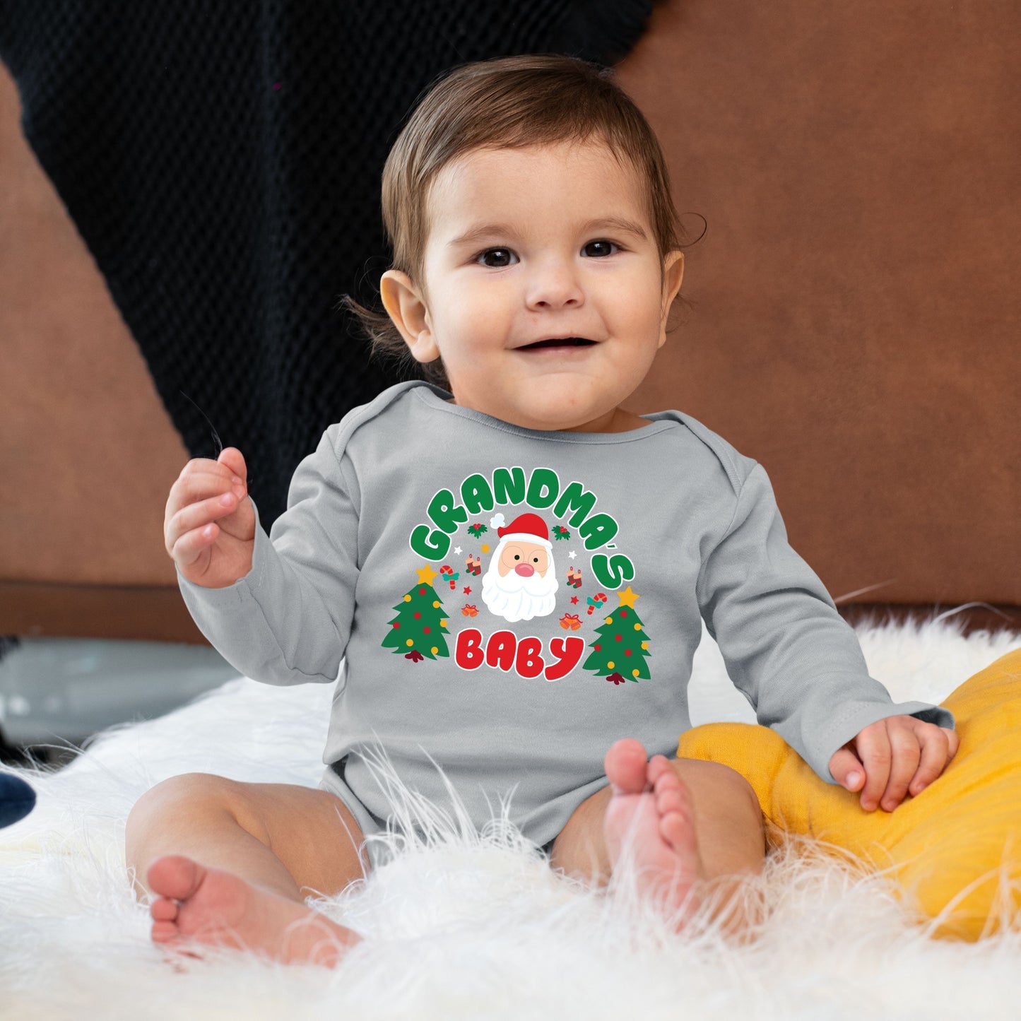 Grandma's Baby, Christmas Long Sleeves, Christmas Bodysuits For Kids, Christmas Bodysuits, Christmas Present, Christmas Onesies