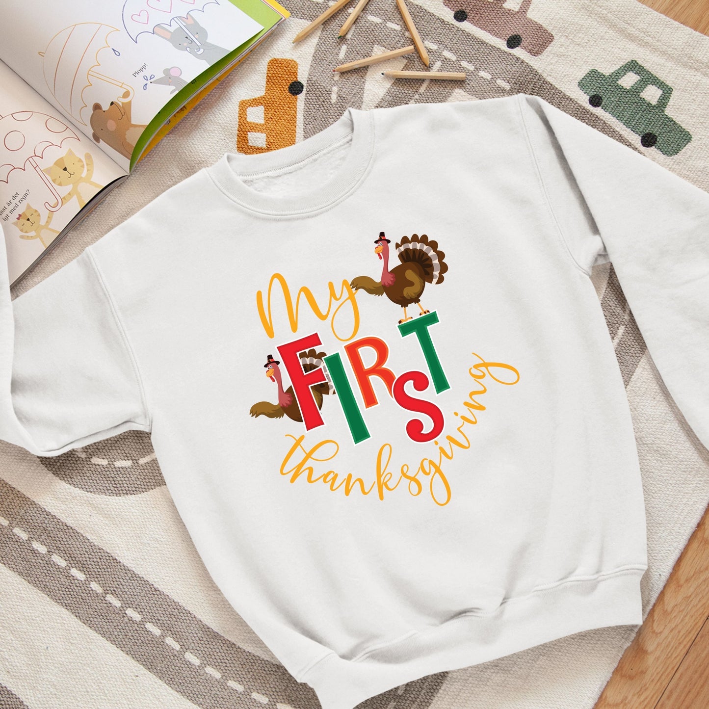 My First Thanks Giving, Thanksgiving Sweatshirt, Thanksgiving Sweater for kids, Thanksgiving Gift Ideas, Cute Thanksgiving