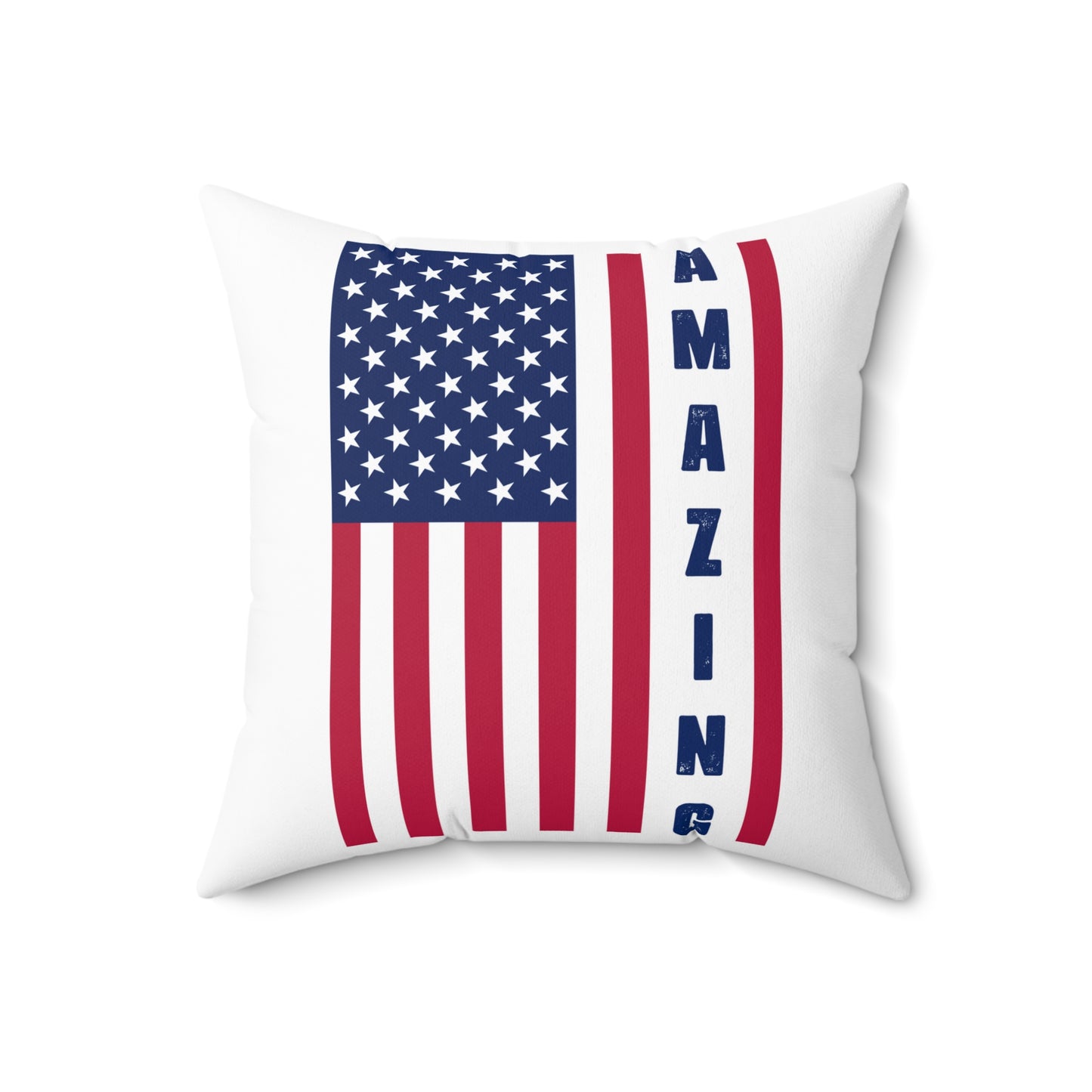 US Flag: Amazing Spun Polyester Square Pillow