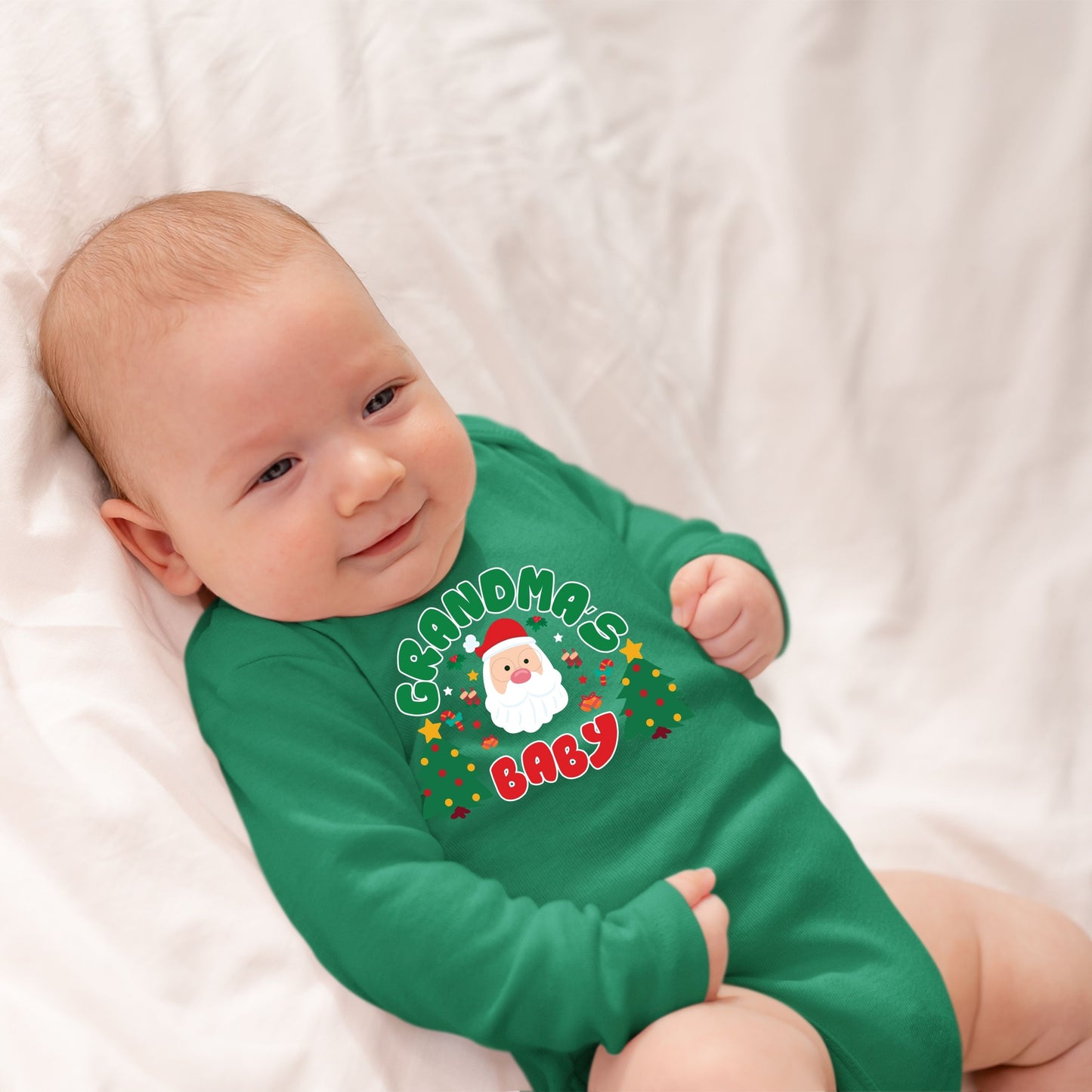 Grandma's Baby, Christmas Long Sleeves, Christmas Bodysuits For Kids, Christmas Bodysuits, Christmas Present, Christmas Onesies