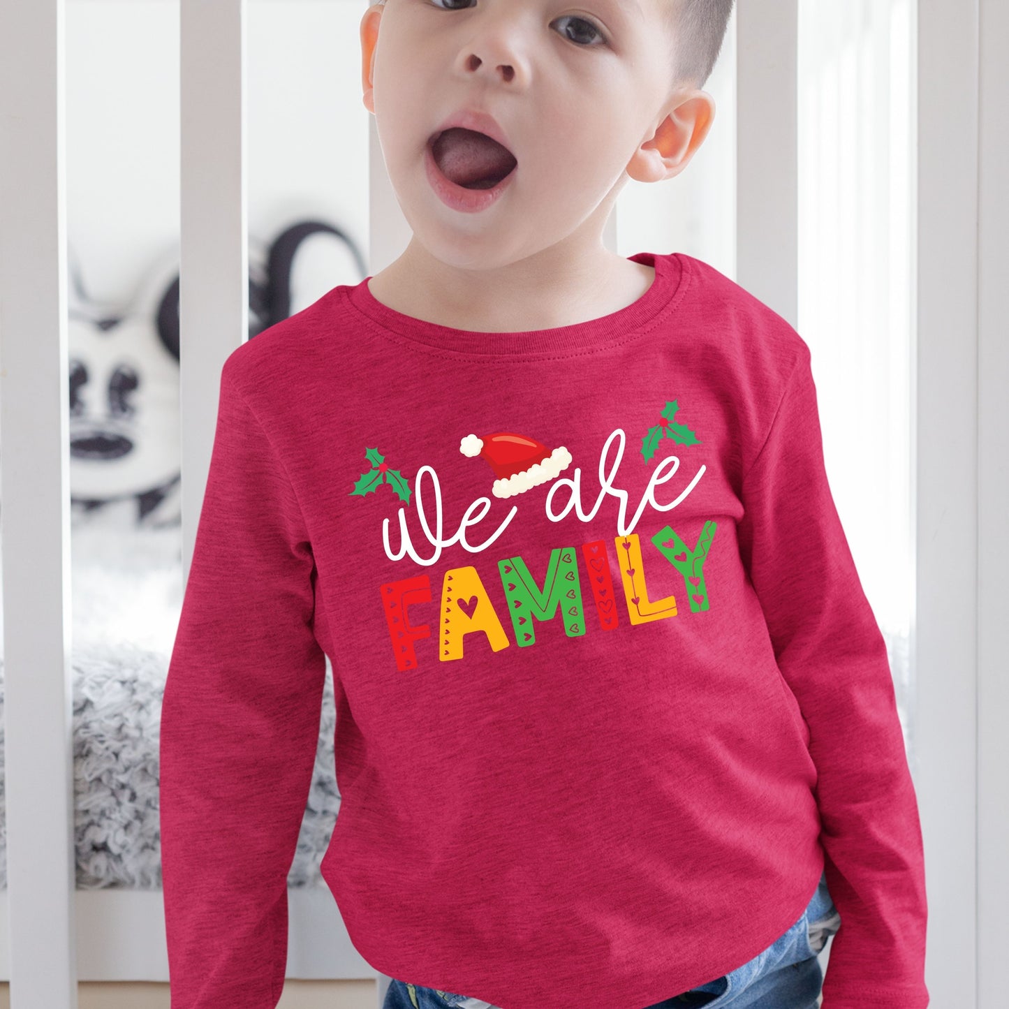 We Are Family, Christmas Long Sleeves, Christmas Sweater, Christmas Crewneck For Youth, Christmas Present, Christmas Sweatshirt