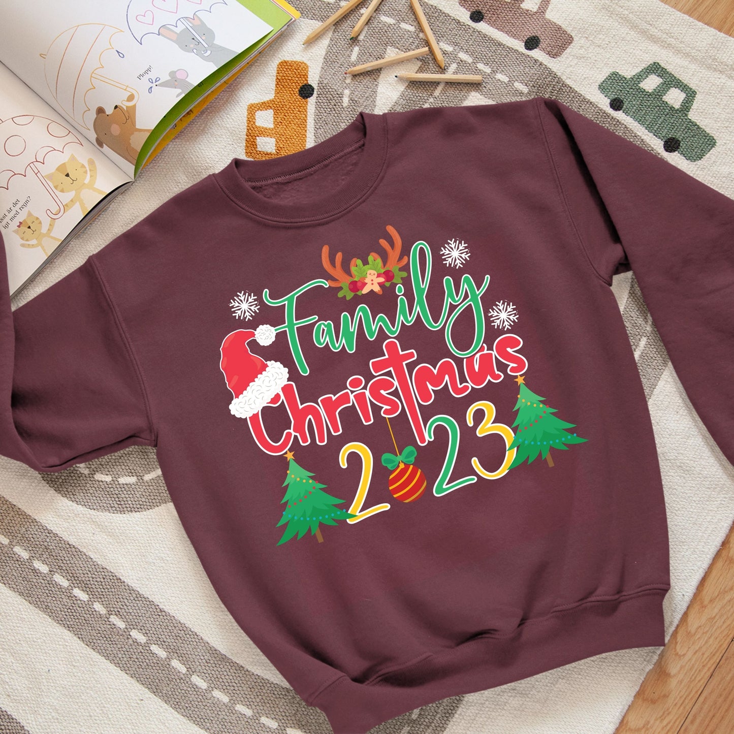 Family Christmas 2023, Christmas Long Sleeves, Christmas Sweater, Christmas Crewneck For Youth, Christmas Present, Christmas Sweatshirt