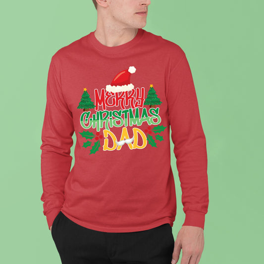 Merry Christmas Dad, Christmas Crewneck For Men, Christmas Long Sleeves, Christmas Sweatshirt, Christmas Sweater, Christmas Present