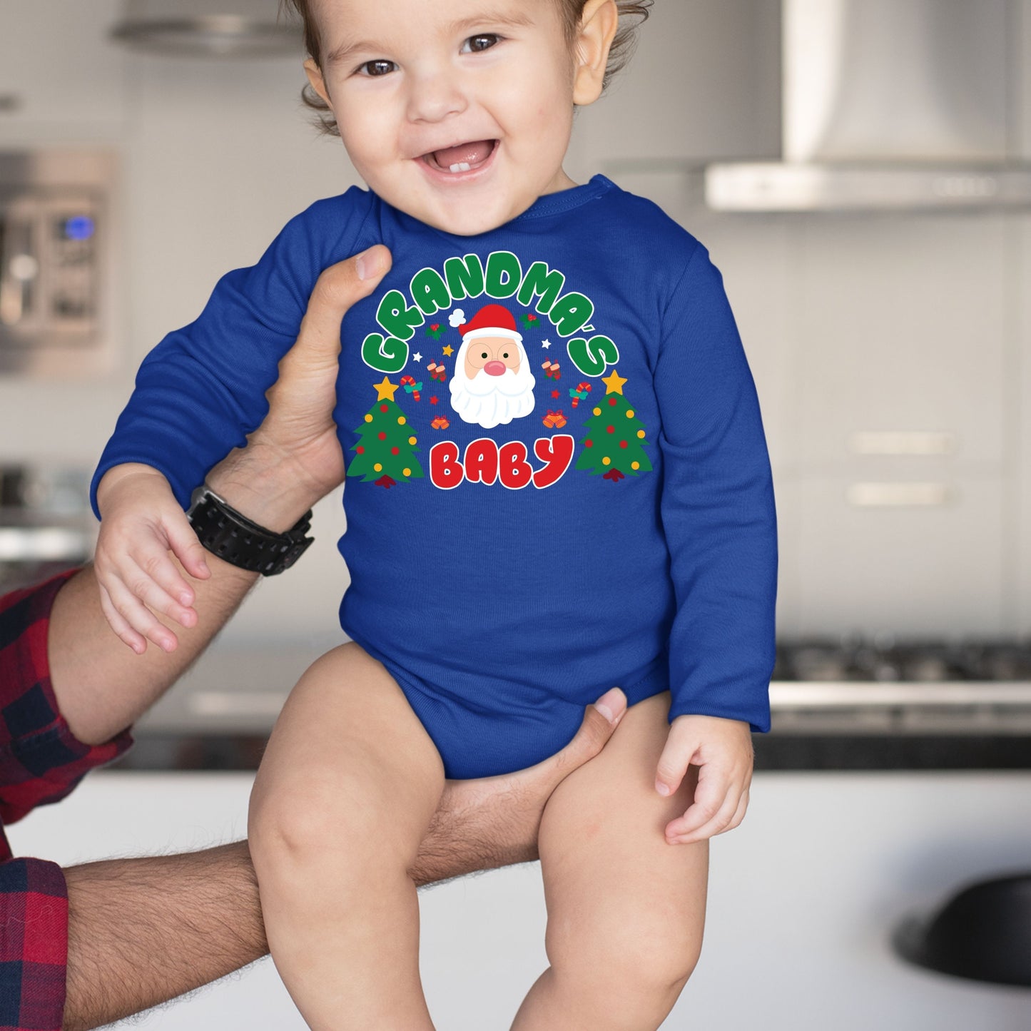 Grandma's Baby, Christmas Long Sleeves, Christmas Bodysuits For Kids, Christmas Bodysuits, Christmas Present, Christmas Onesies