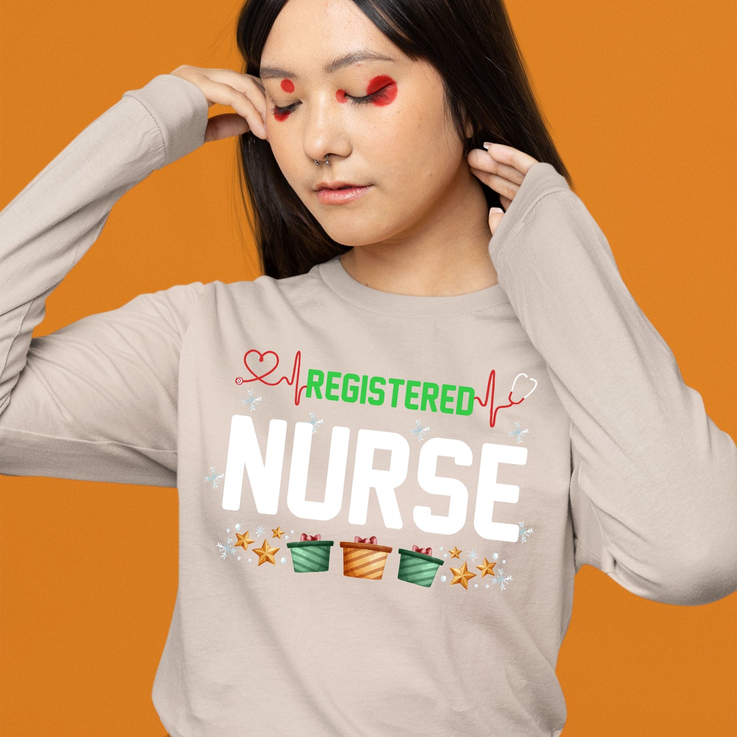 Registered Nurse, Women Long Sleeves, Christmas Decor, Christmas Clothing, Christmas Sweatshirts, Christmas Shirts, Christmas