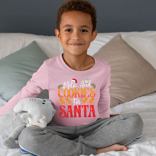 Milk and Cookies for Santa, Christmas Sweatshirt, Christmas Long Sleeve, Christmas Crewneck For Toddler, Christmas Sweater, Christmas Gift