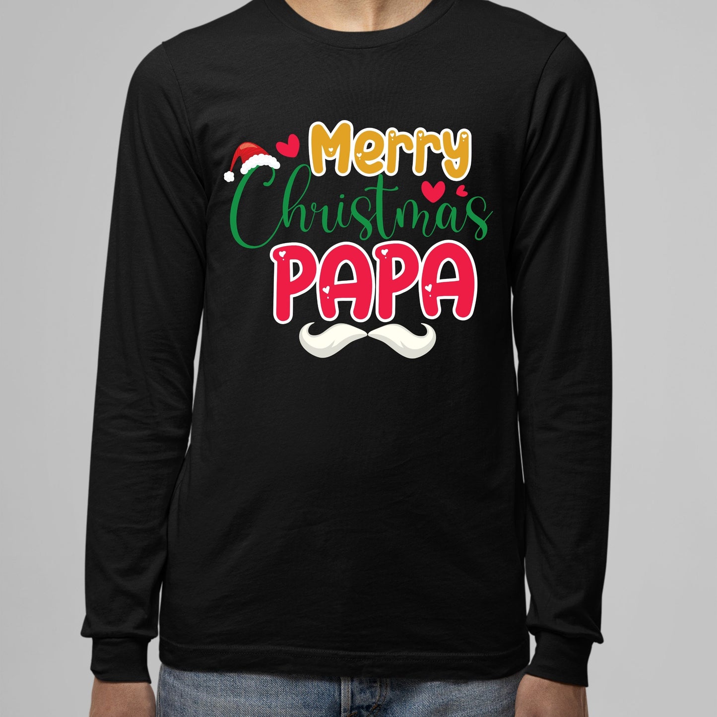 Merry Christmas Papa, Christmas Long Sleeves, Christmas Crewneck For Men, Christmas Sweatshirt, Christmas Sweater, Christmas Present