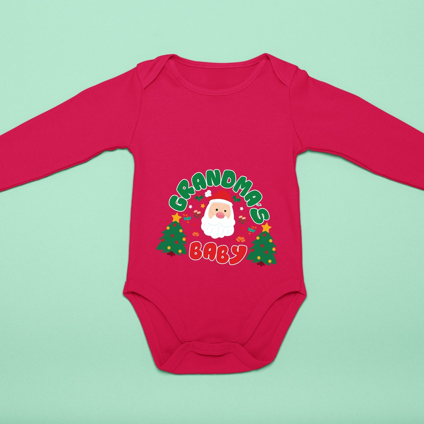 Grandma's Baby, Christmas Long Sleeves, Christmas Bodysuits For Kids, Christmas Bodysuits, Christmas Present, Christmas Onesies