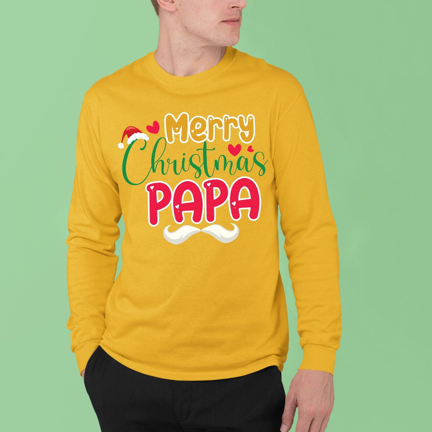 Merry Christmas Papa, Christmas Long Sleeves, Christmas Crewneck For Men, Christmas Sweatshirt, Christmas Sweater, Christmas Present