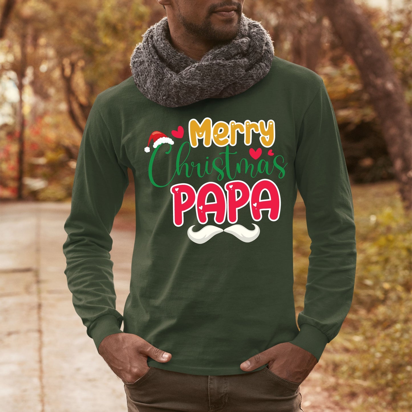 Merry Christmas Papa, Christmas Long Sleeves, Christmas Crewneck For Men, Christmas Sweatshirt, Christmas Sweater, Christmas Present