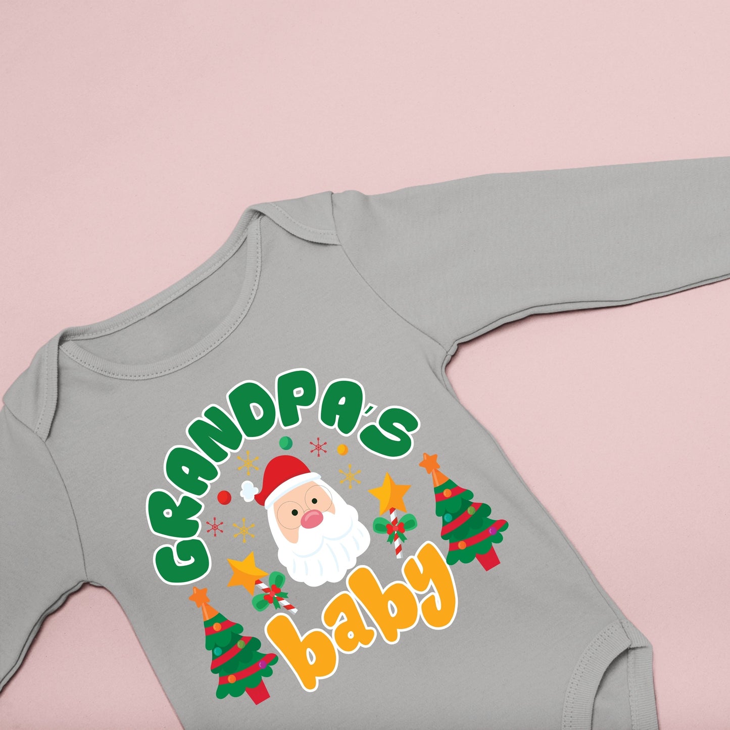 Grandpa's Baby, Christmas Long Sleeves, Christmas Onesies, Christmas Bodysuits For Kids, Christmas Present, Christmas Bodysuits