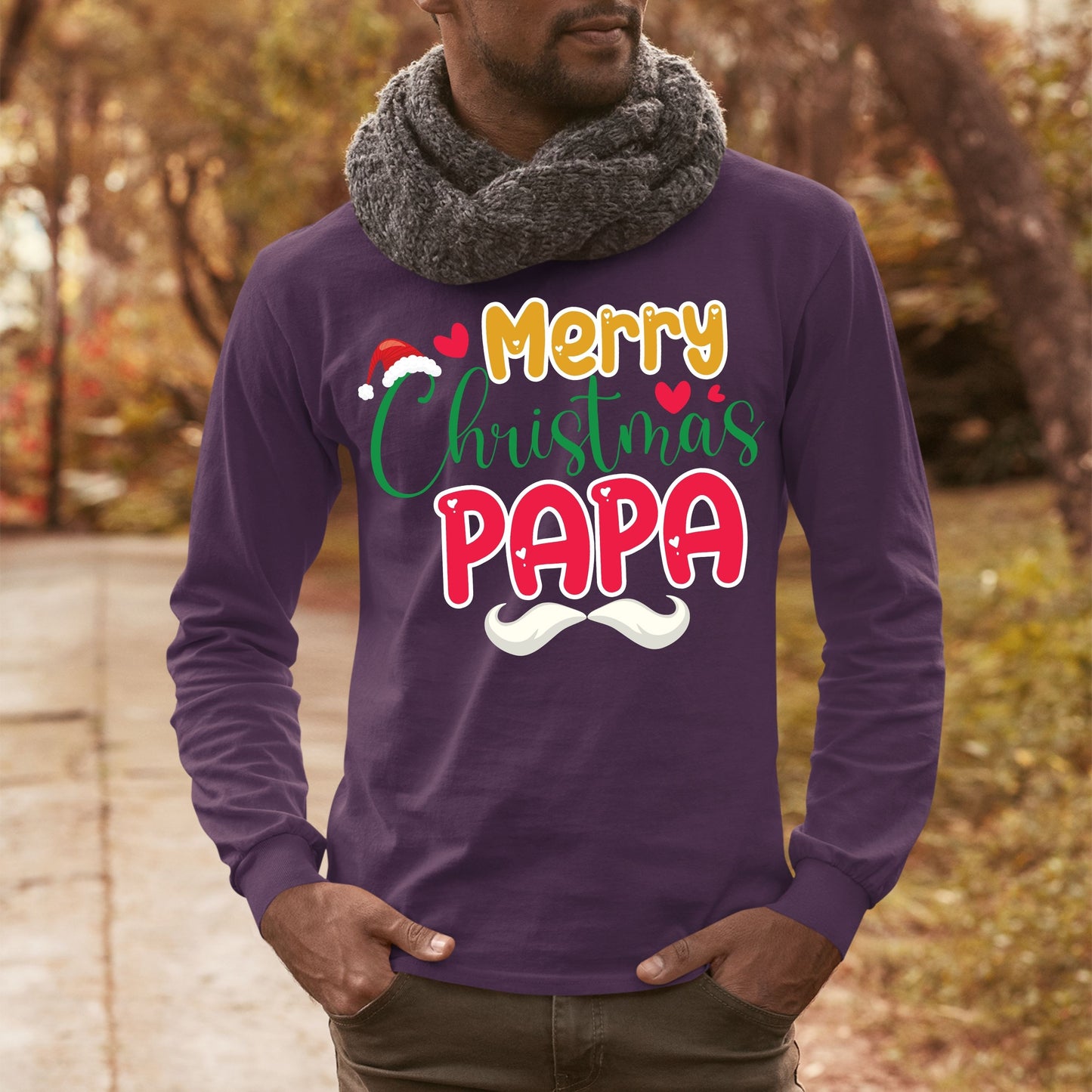 Merry Christmas Papa, Christmas Long Sleeves, Christmas Crewneck For Men, Christmas Sweatshirt, Christmas Sweater, Christmas Present