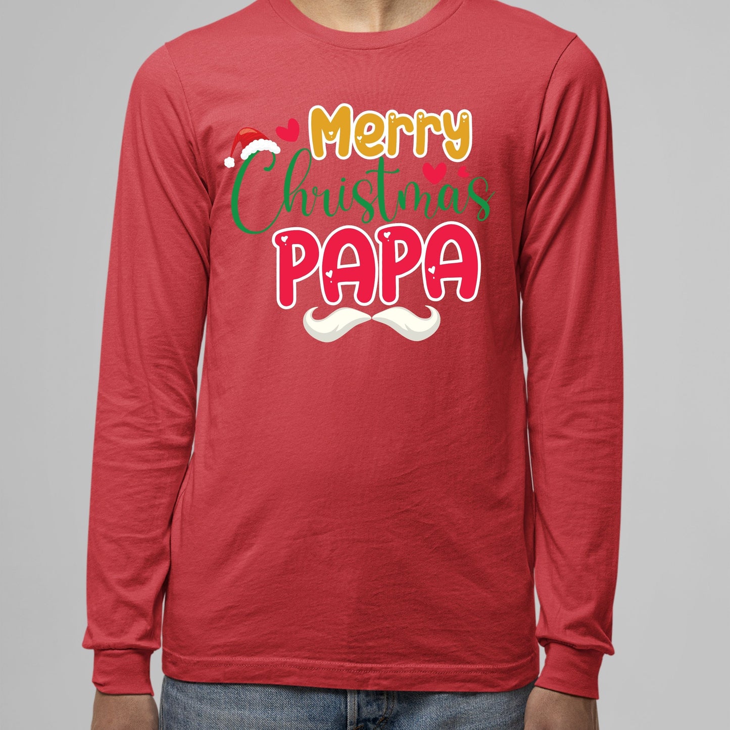 Merry Christmas Papa, Christmas Long Sleeves, Christmas Crewneck For Men, Christmas Sweatshirt, Christmas Sweater, Christmas Present