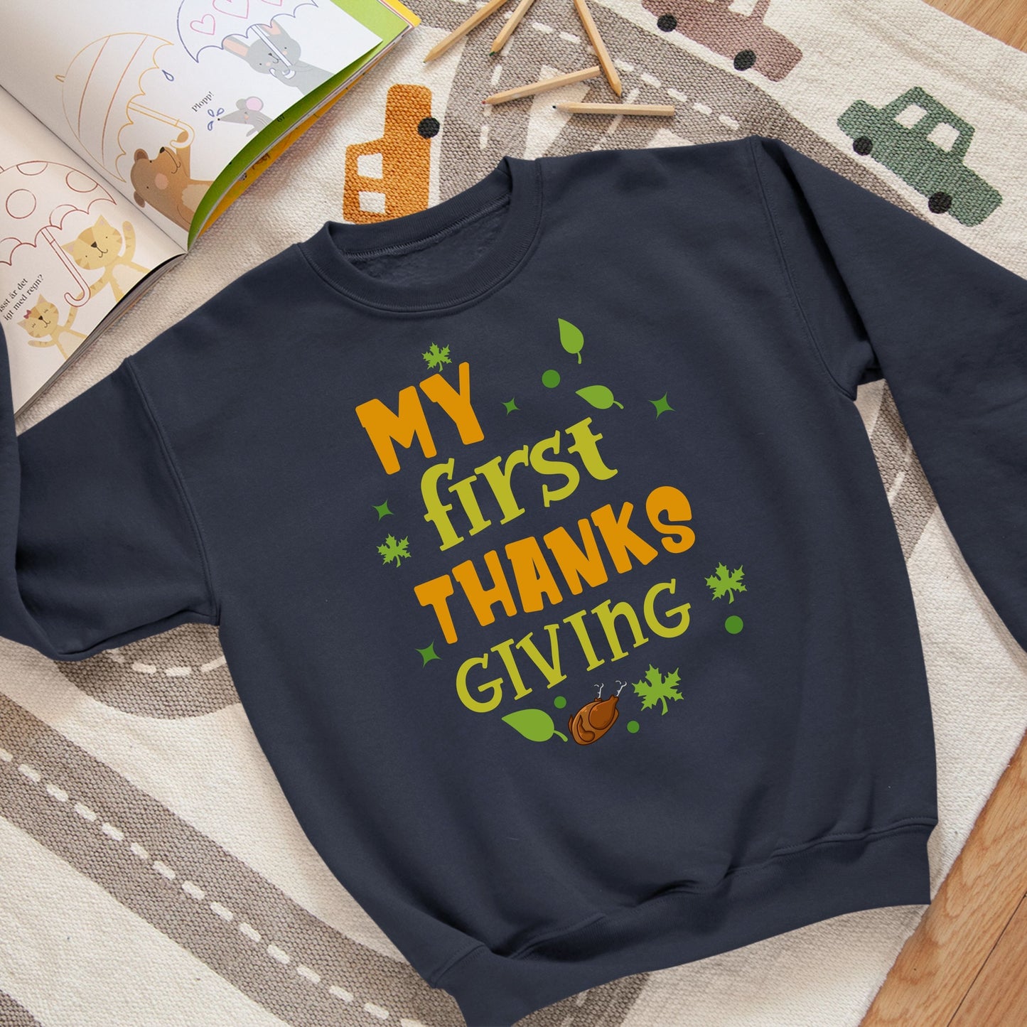 First Thanks Giving Sweatshirt, Thanksgiving Sweatshirt, Thanksgiving Sweater for Kids, Cute Thanksgiving Sweatshirt, Funny Thanksgiving