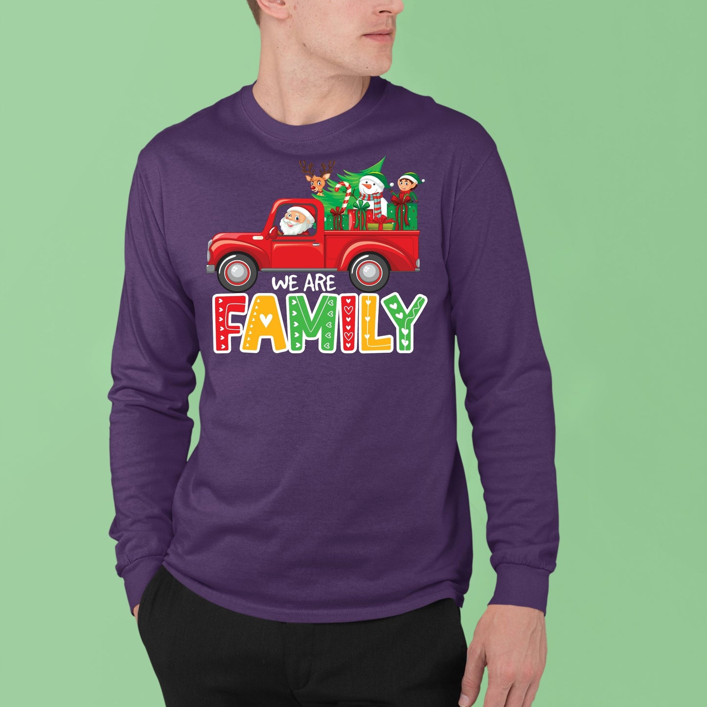 We Are Family, Christmas Crewneck For Men, Christmas Long Sleeves, Christmas Sweatshirt, Christmas Sweater, Christmas Present