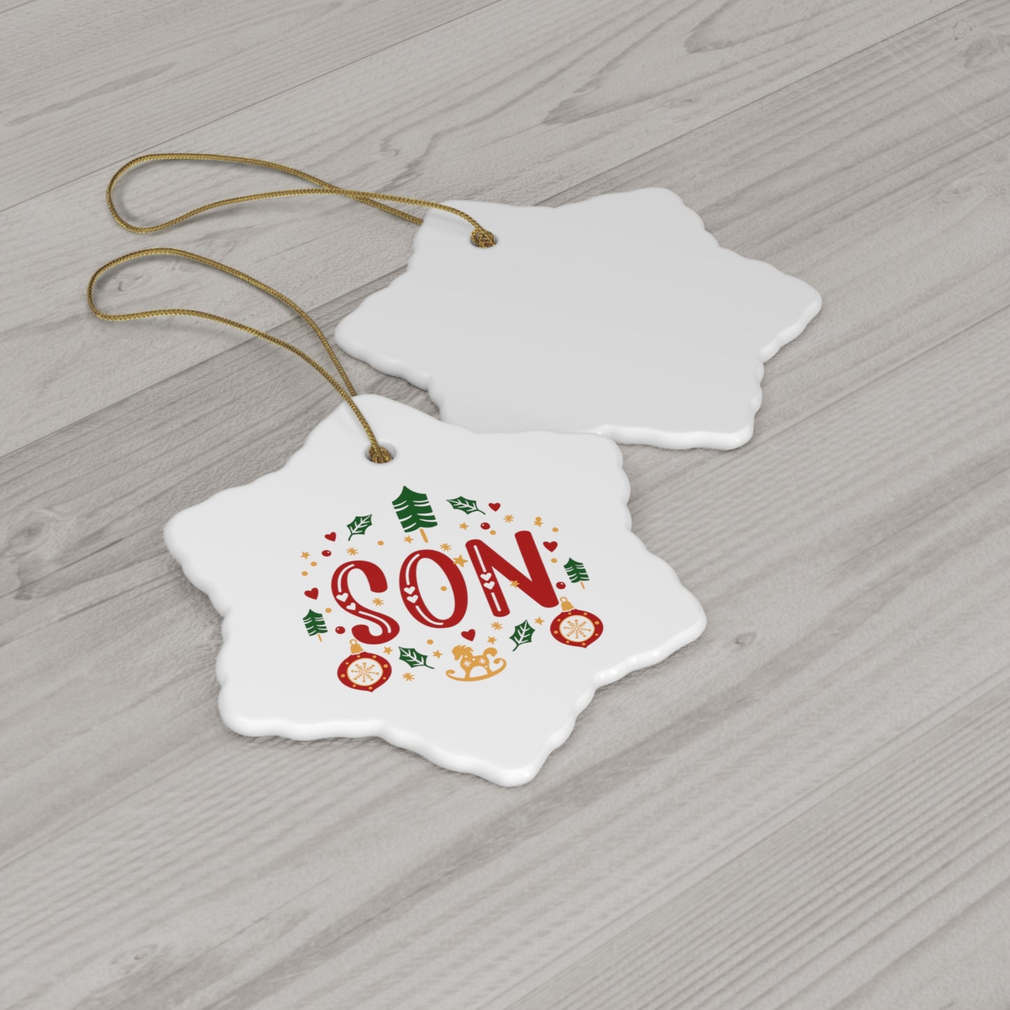 SON - Christmas Ceramic Ornament, Christmas Gifts, Christmas Party, 4 Shapes