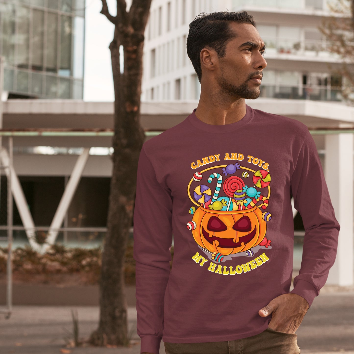 Halloween Candy and Toys Sweatshirt, Halloween Gift Sweatshirt, Halloween Sweater, Cute Halloween Sweatshirt, Funny Halloween Sweatshirt