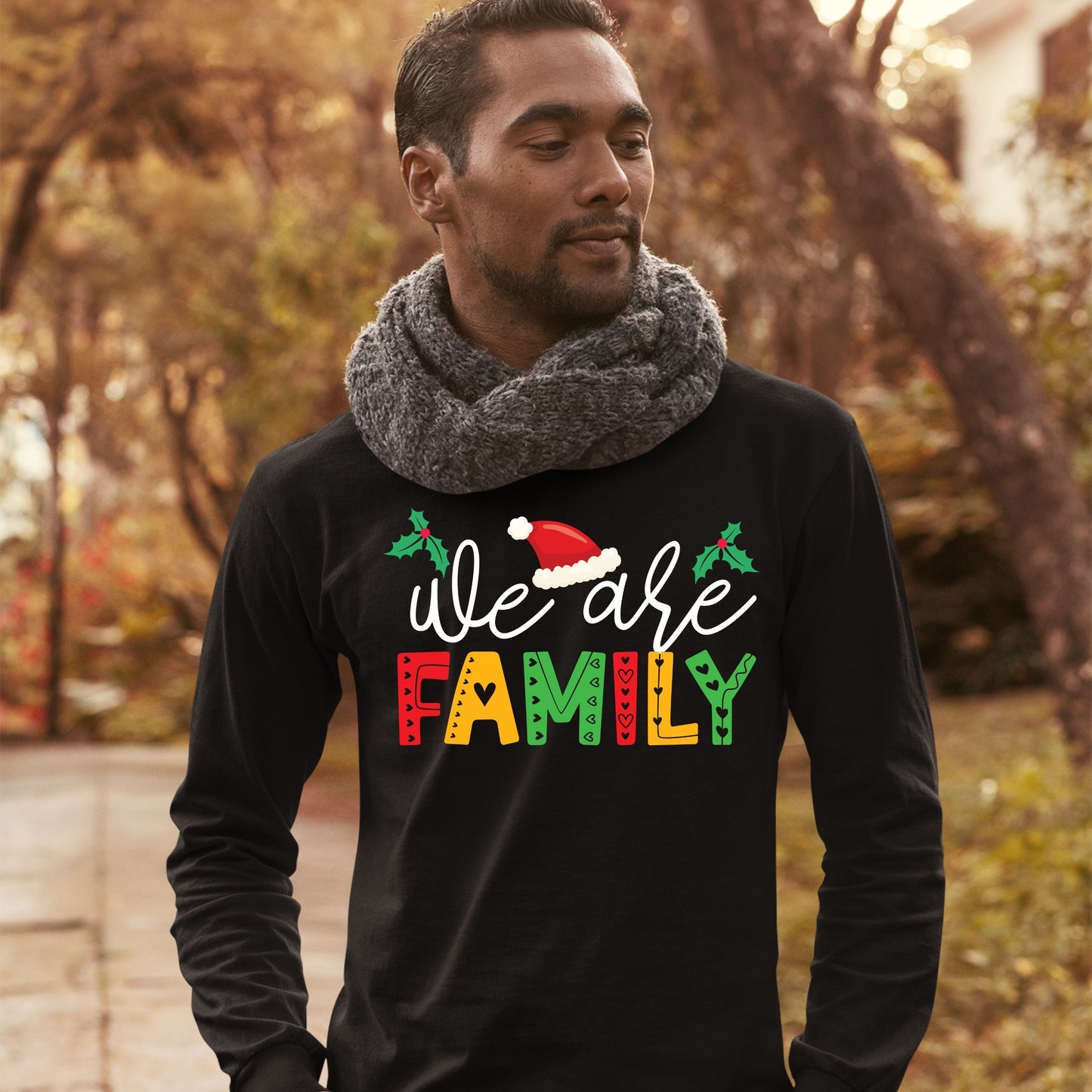 We Are Family, Christmas Long Sleeves, Christmas Sweater, Christmas Crewneck For Men, Christmas Present, Christmas Sweatshirt