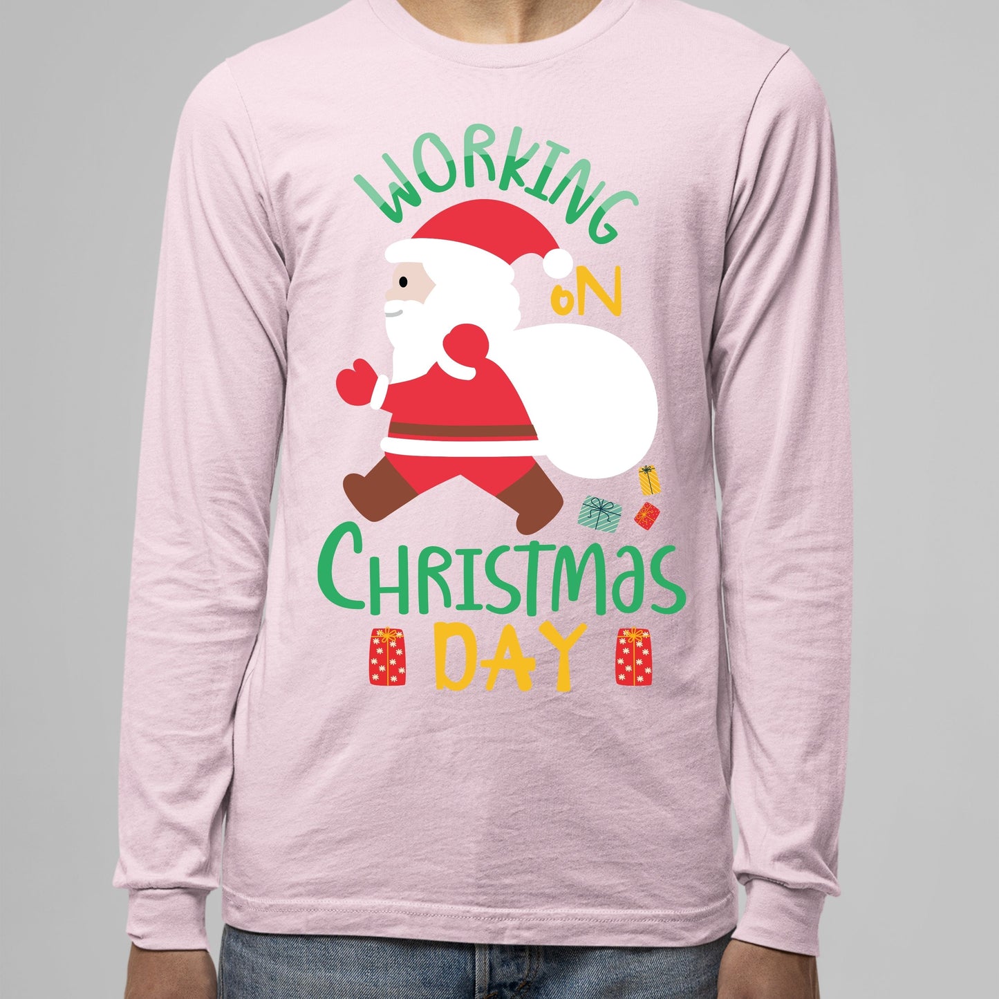 Working on Chirstmas day , Christmas Crewneck For Men, Christmas Long Sleeves, Christmas Sweater, Christmas Sweatshirt, Christmas Present