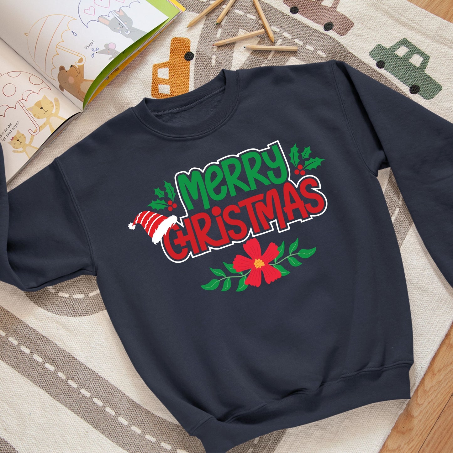 Merry Christmas, Christmas Long Sleeves, Christmas Sweater, Christmas Sweatshirt, Christmas Crewneck For Youth, Christmas Present