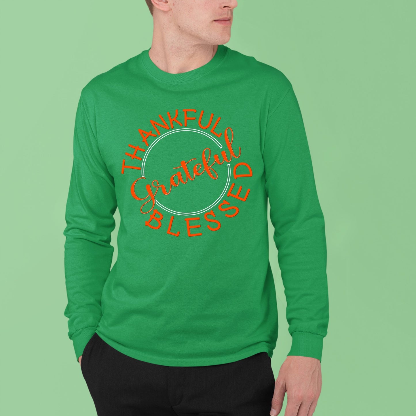 Thankful Grateful Blessed, Thanksgiving Sweatshirt, Thanksgiving Sweater for Men, Thanksgiving Gift Ideas, Cute Thanksgiving