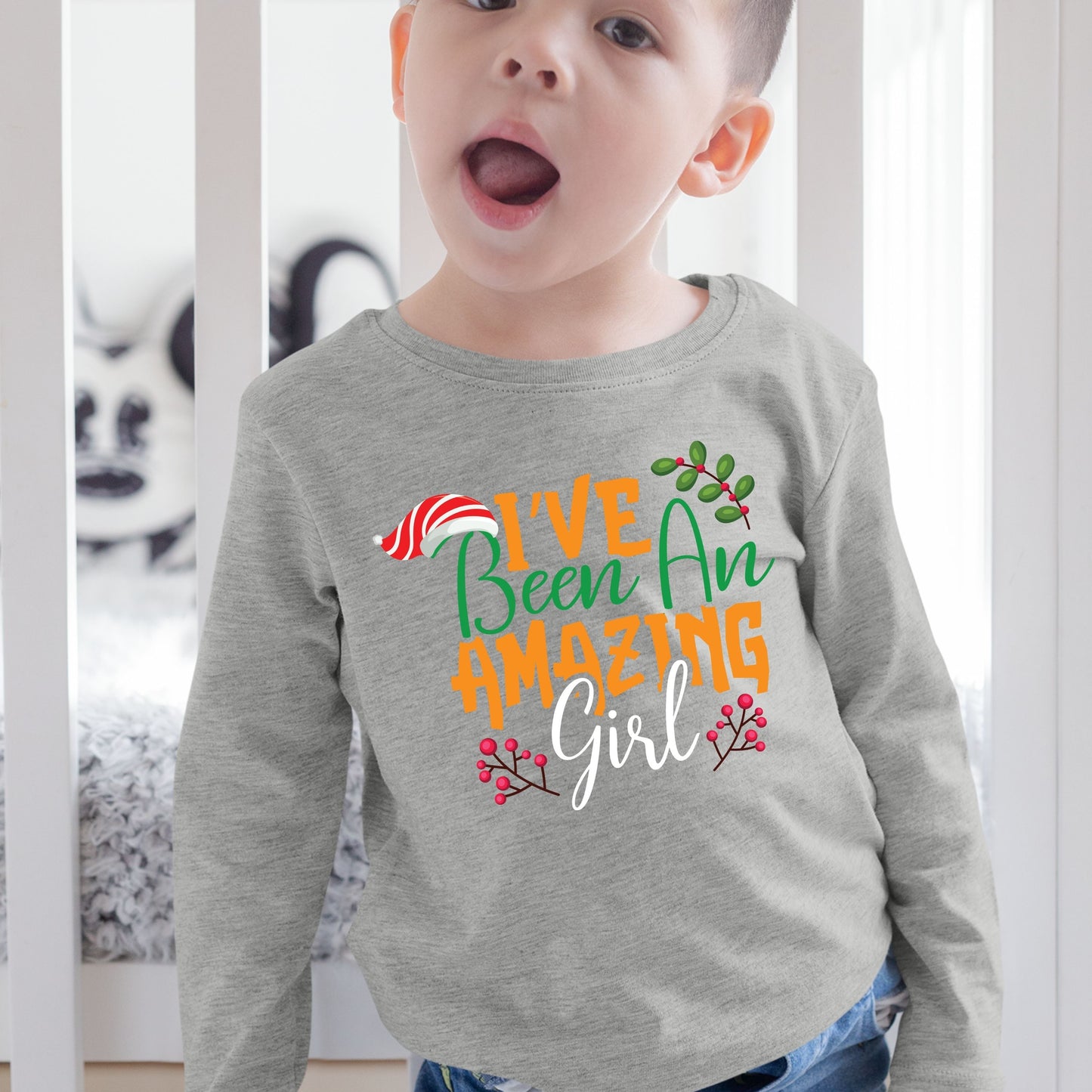 Ive Been an Amazing Girl, Christmas Long Sleeves, Christmas Crewneck For Toddler, Christmas Present, Christmas Sweatshirt, Christmas Sweater