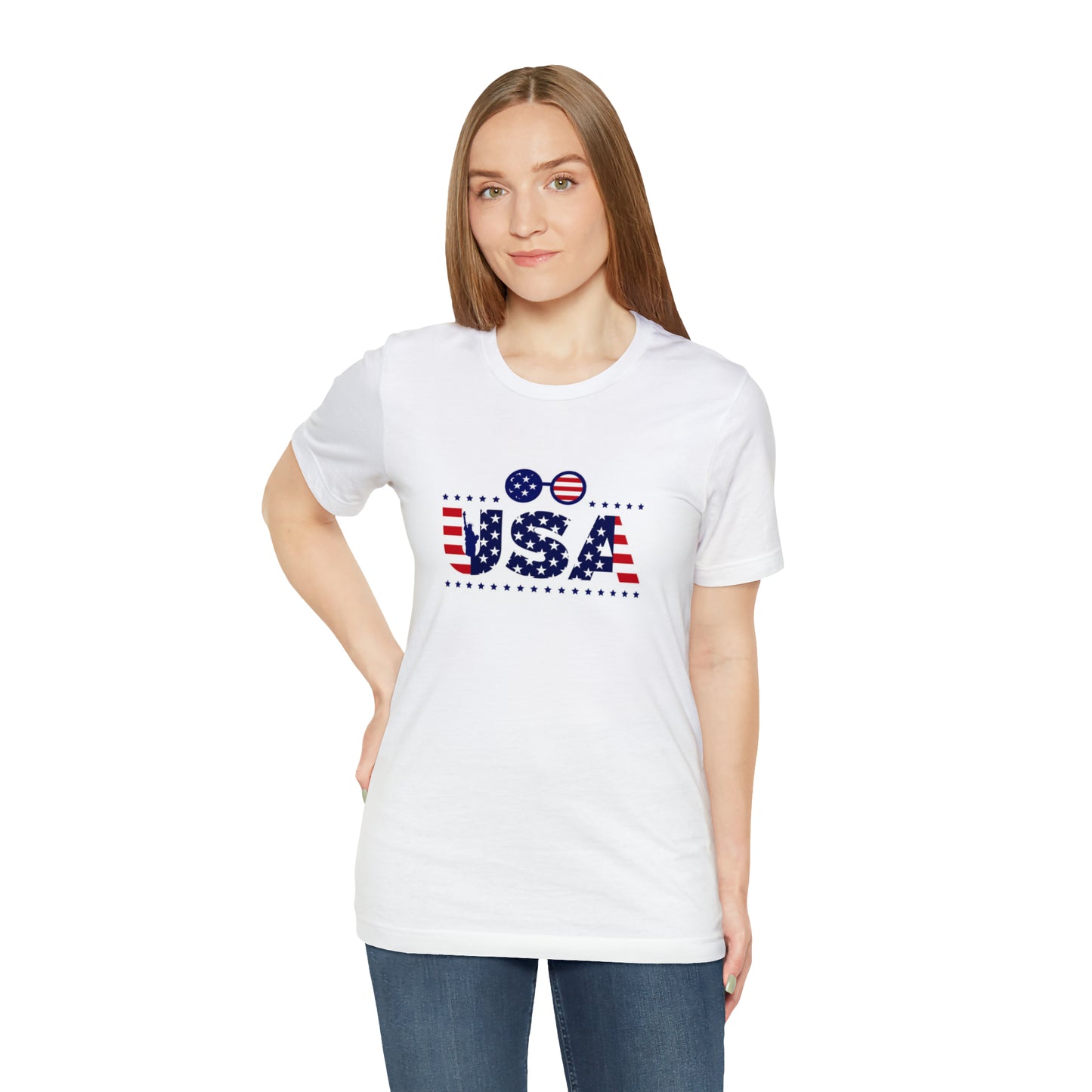 USA Flag Unisex Jersey Short Sleeve Tee