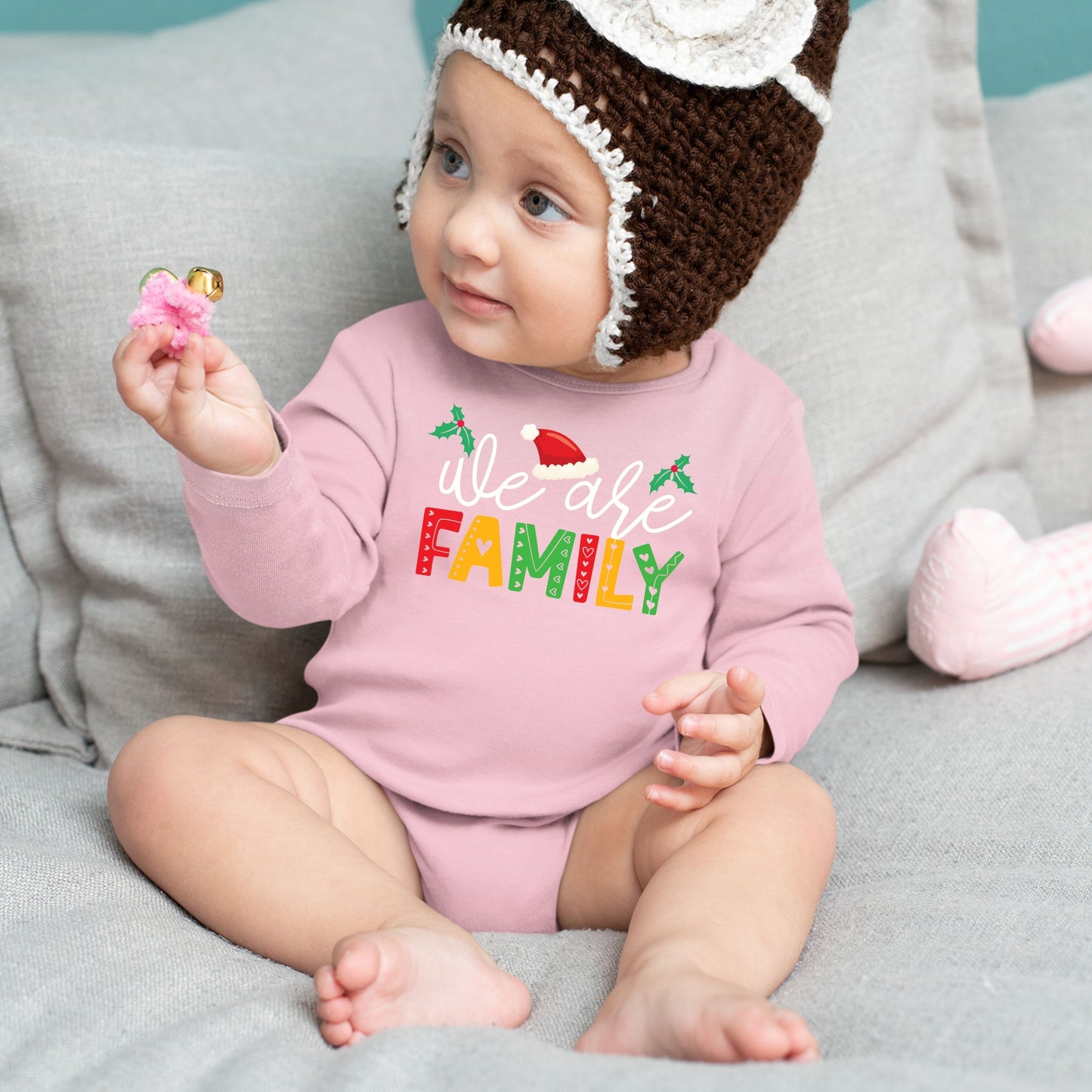 We Are Family, Christmas Long Sleeves, Christmas Onesies, Christmas Bodysuits For Kids, Christmas Present, Christmas Bodysuits