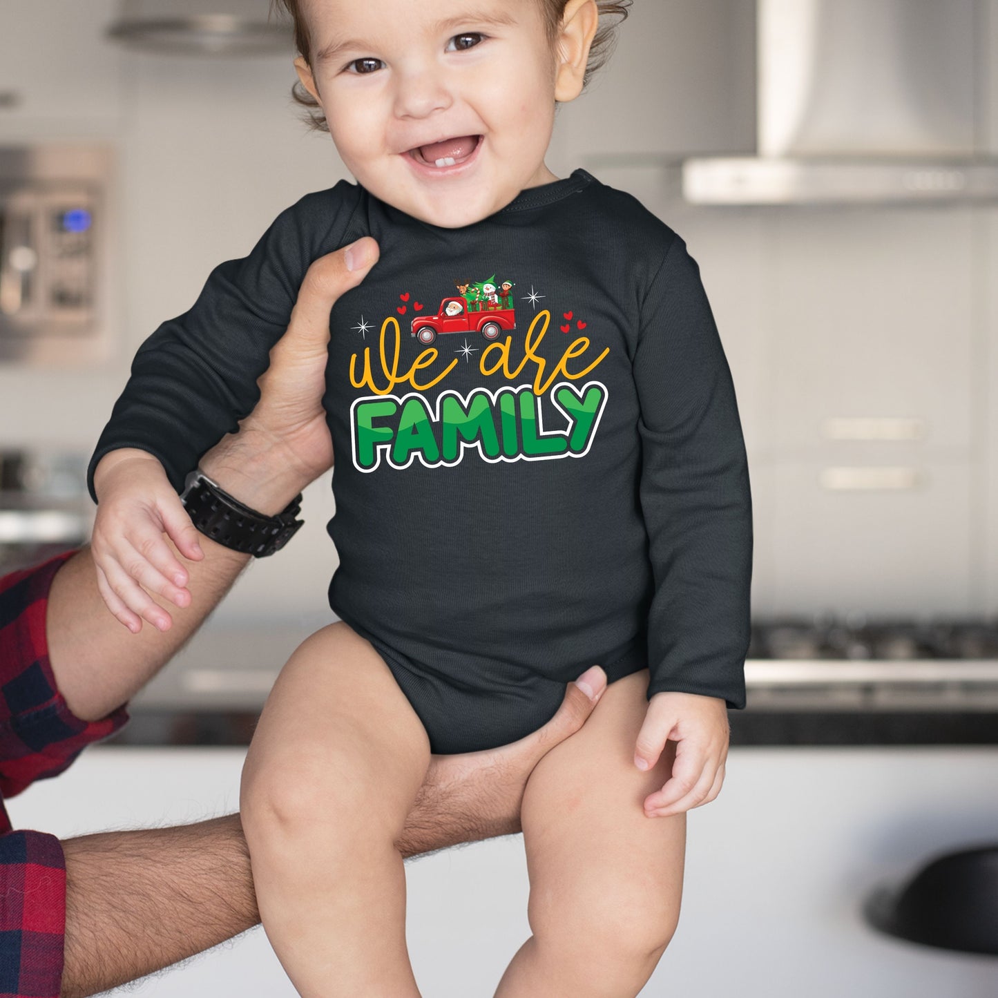 We Are Family, Christmas Bodysuits For Kids, Christmas Bodysuits, Christmas Onesies, Christmas Long Sleeves, Christmas Present