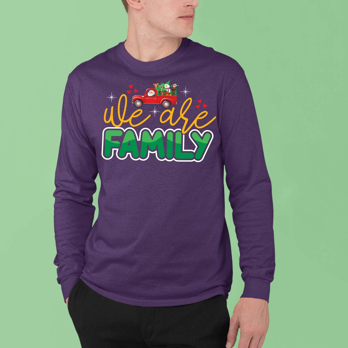 We Are Family, Christmas Crewneck For Men, Christmas Sweatshirt, Christmas Sweater, Christmas Long Sleeves, Christmas Present