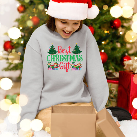 Best Christmas Gift, Christmas Crewneck For Youth, Christmas Long Sleeves, Christmas Present, Christmas Sweater, Christmas Sweatshirt