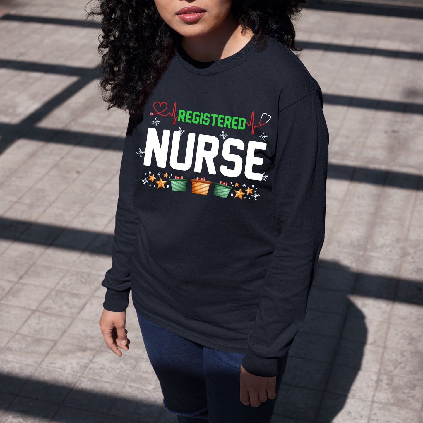 Registered Nurse, Women Long Sleeves, Christmas Decor, Christmas Clothing, Christmas Sweatshirts, Christmas Shirts, Christmas