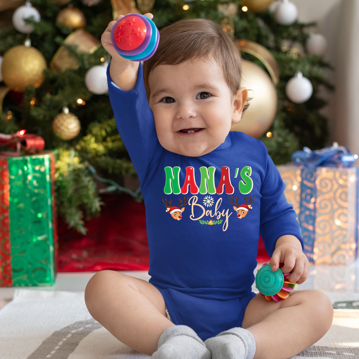 Nana's Baby, Christmas Bodysuits For Kids, Christmas Long Sleeves, Christmas Present, Christmas Onesies, Christmas Bodysuits