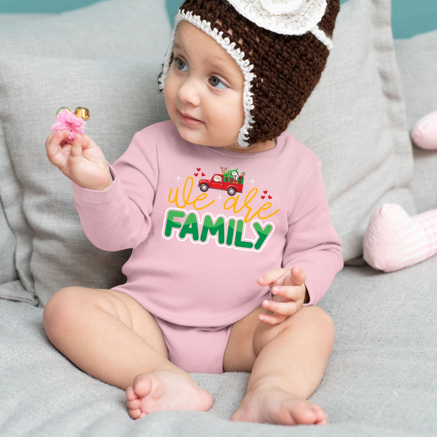 We Are Family, Christmas Bodysuits For Kids, Christmas Bodysuits, Christmas Onesies, Christmas Long Sleeves, Christmas Present