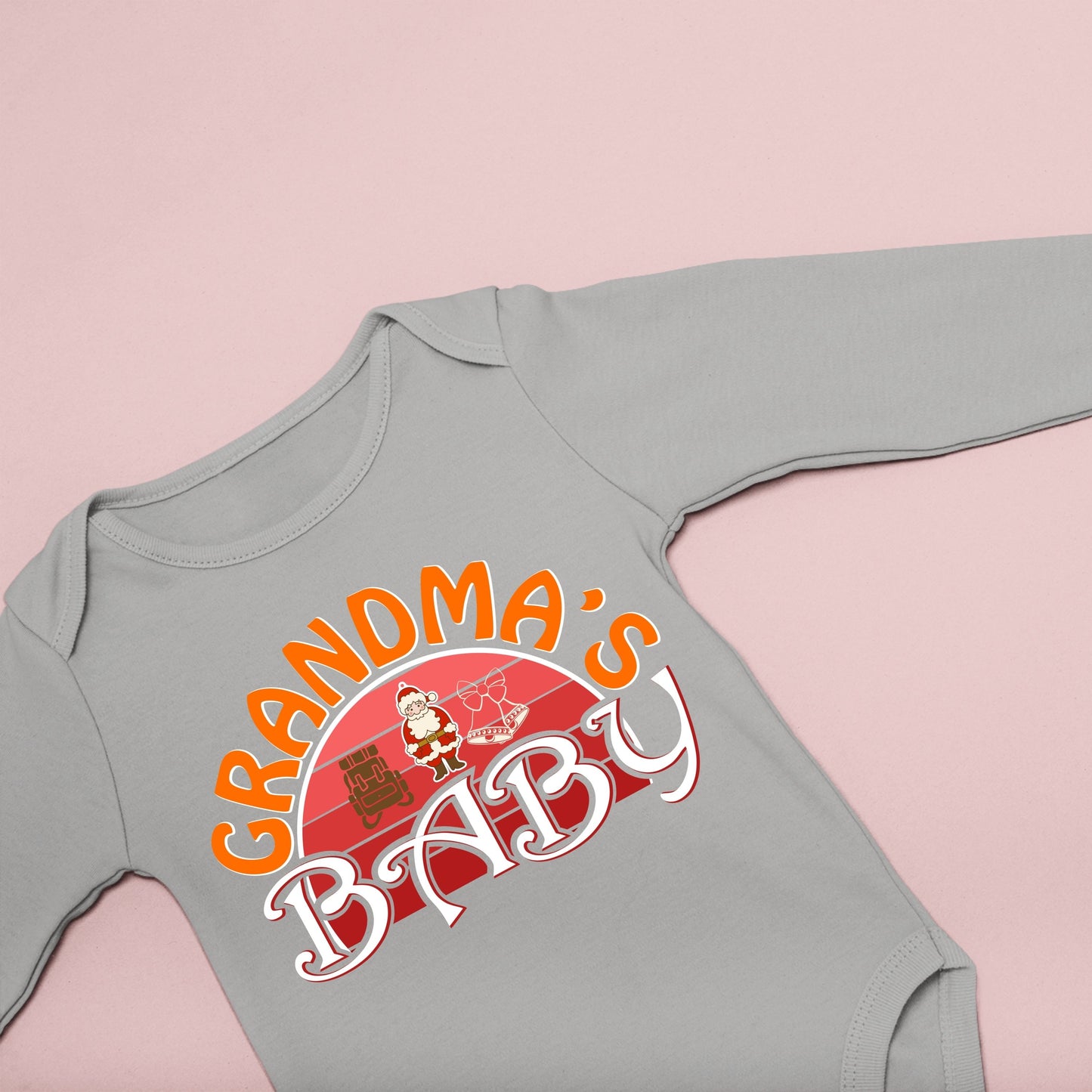 Grandma's Baby, Christmas Long Sleeves, Christmas Bodysuits For Kids, Christmas Onesies, Christmas Bodysuits, Christmas Present