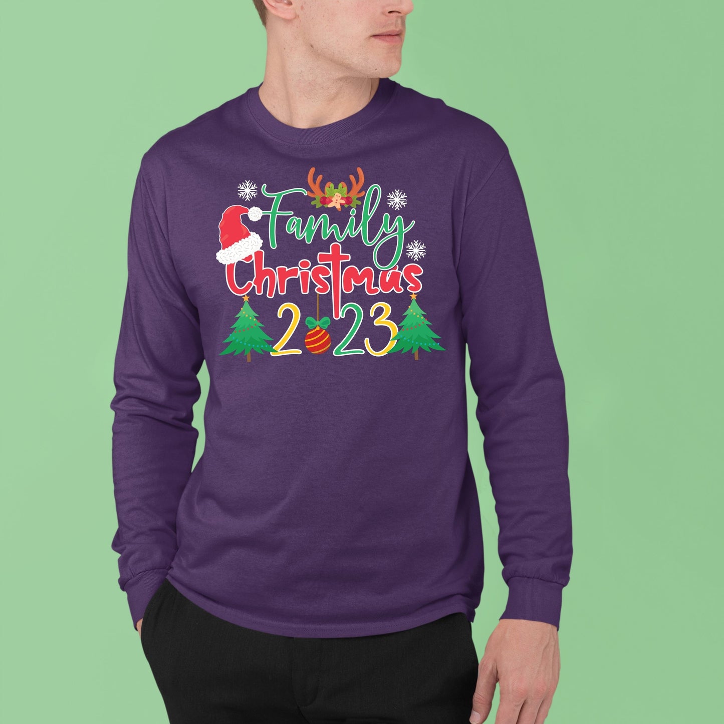 Family Christmas 2023, Christmas Long Sleeves, Christmas Sweater, Christmas Crewneck For Men, Christmas Present, Christmas Sweatshirt