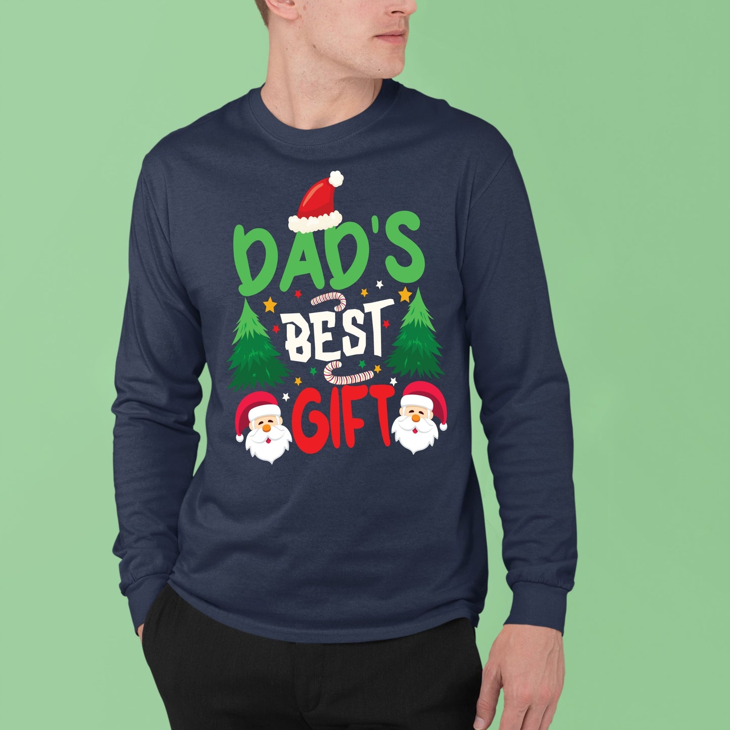 Dad's Best Gift, Christmas Crewneck For Men, Christmas Sweatshirt, Christmas Long Sleeves, Christmas Present, Christmas Sweater