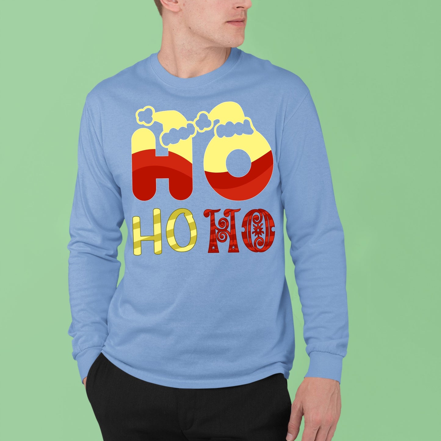 Ho Ho Ho, Christmas Crewneck For Men, Christmas Long Sleeves, Christmas Sweatshirt, Christmas Sweater, Christmas Present