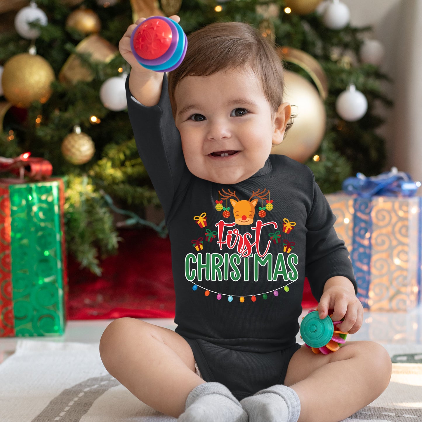 My First Christmas, Christmas Long Sleeves, Christmas Bodysuits For Kids, Christmas Bodysuits, Christmas Onesies, Christmas Present