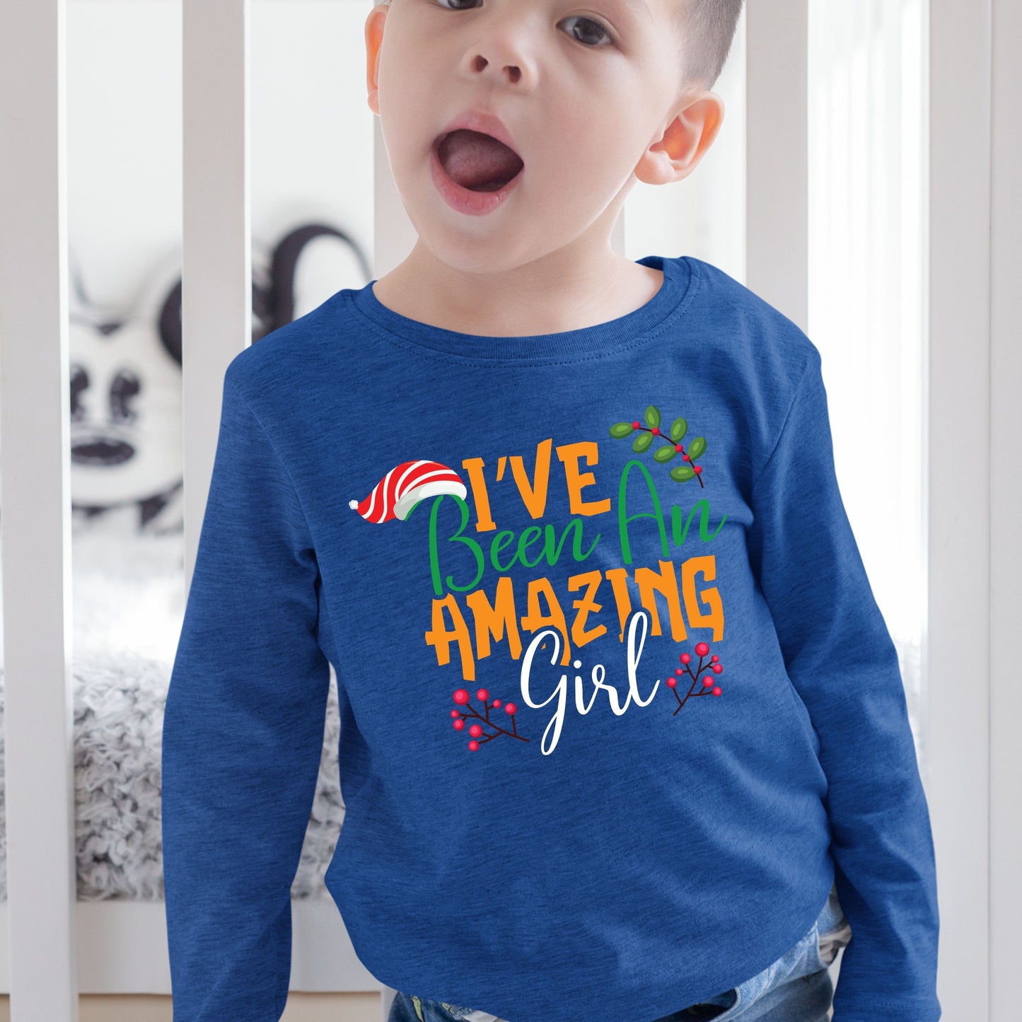 Ive Been an Amazing Girl, Christmas Long Sleeves, Christmas Crewneck For Toddler, Christmas Present, Christmas Sweatshirt, Christmas Sweater