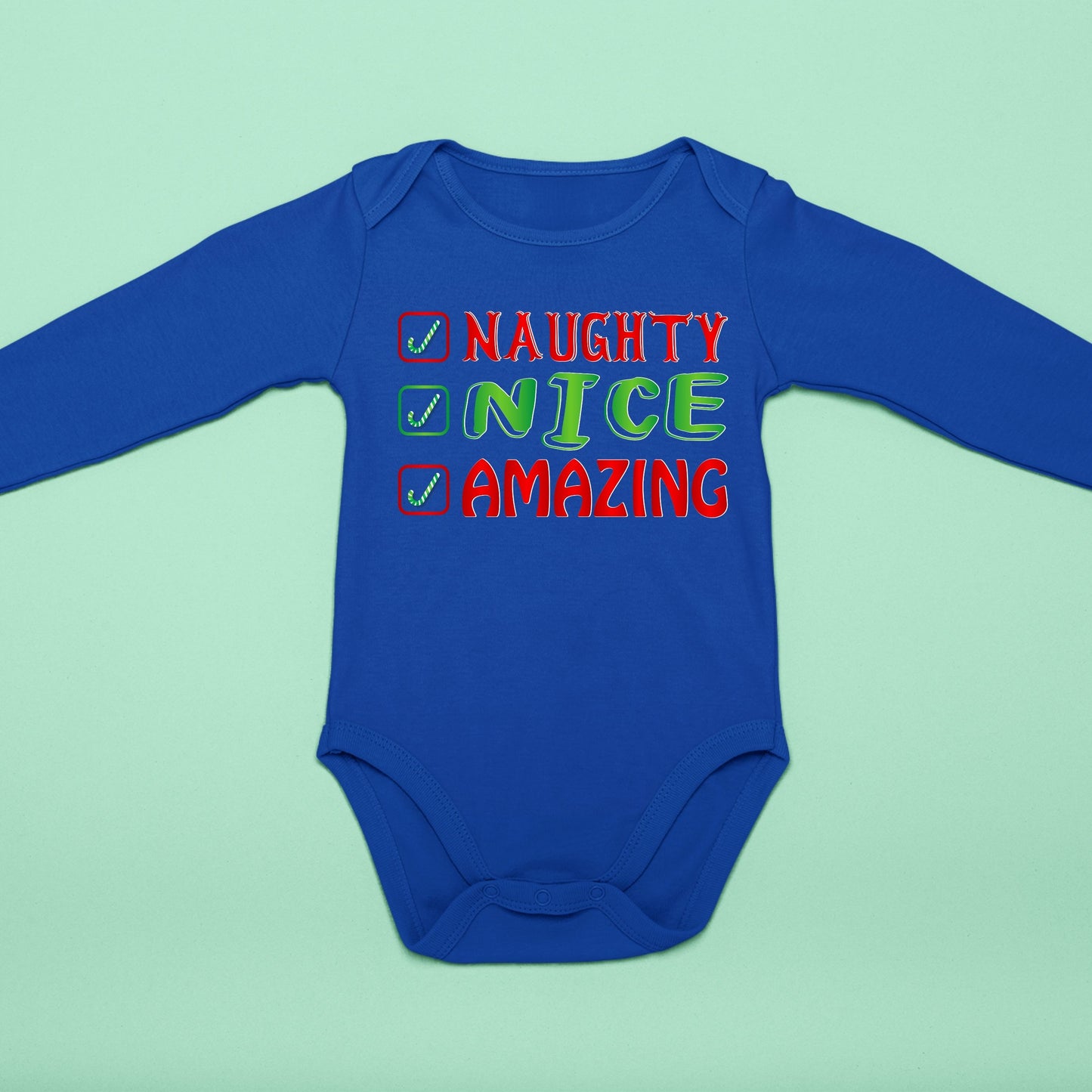 Naughty Nice Amazing, Christmas Bodysuits For Kids, Christmas Long Sleeves, Christmas Bodysuits, Christmas Onesies, Christmas Present