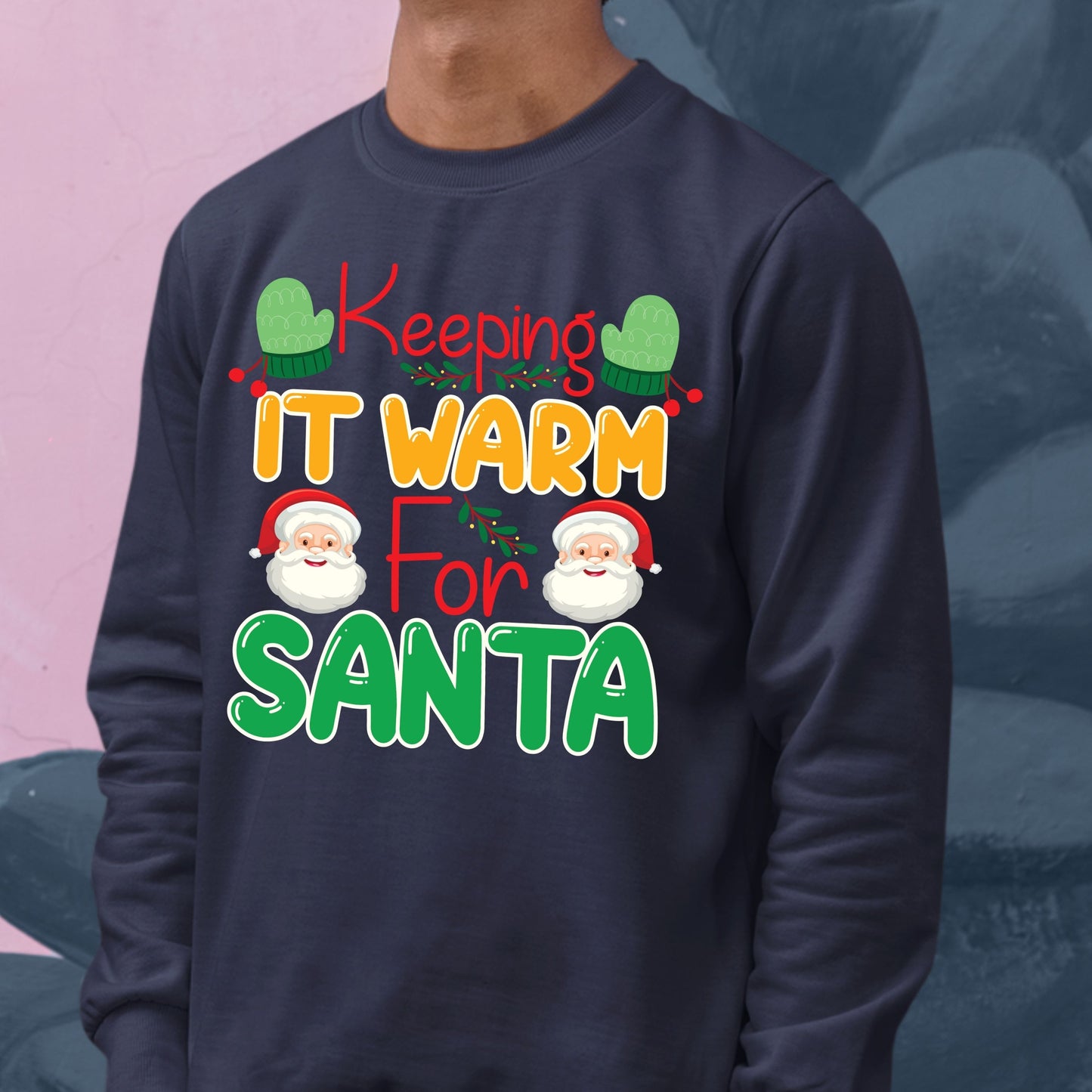 Keeping It Warm for Santa, Christmas Crewneck For Youth, Christmas Long Sleeves, Christmas Sweatshirt, Christmas Sweater, Christmas Present