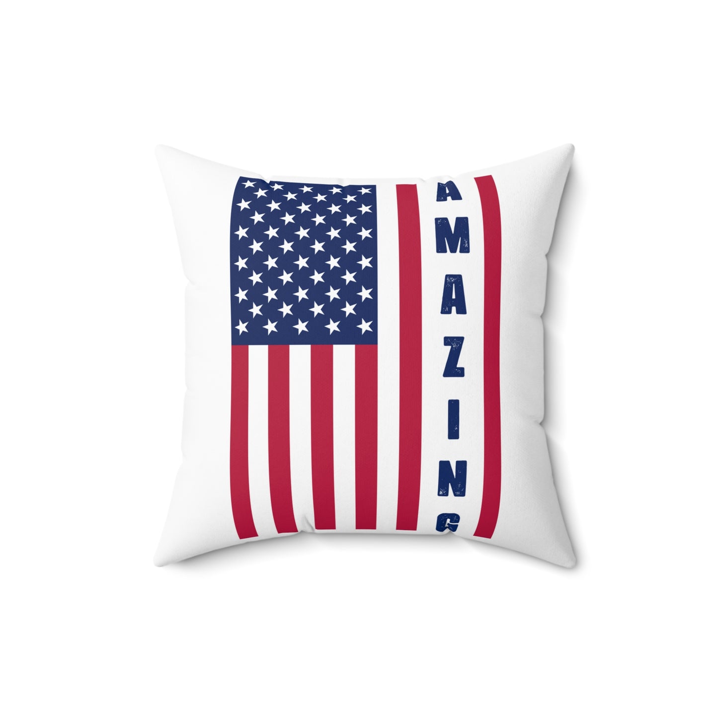 US Flag: Amazing Spun Polyester Square Pillow